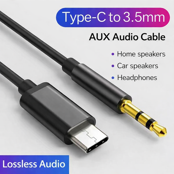 Type-C to 3.5mm Male AUX Audio Cable (1 Meter)