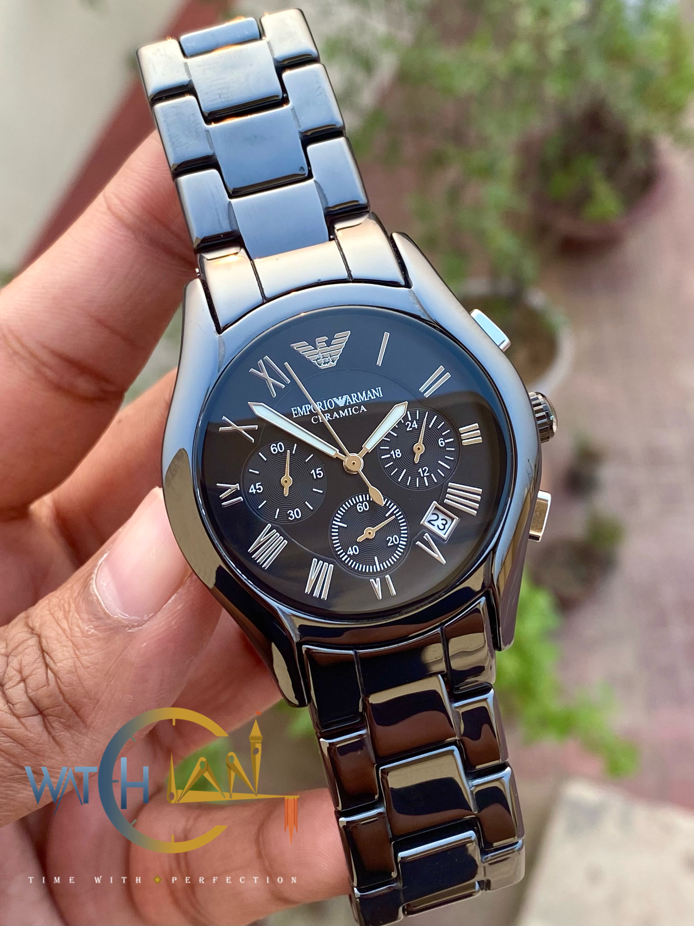 Emporio Armani Ceramic Black Chronograph Dial Watch – Mastercopy_img_1