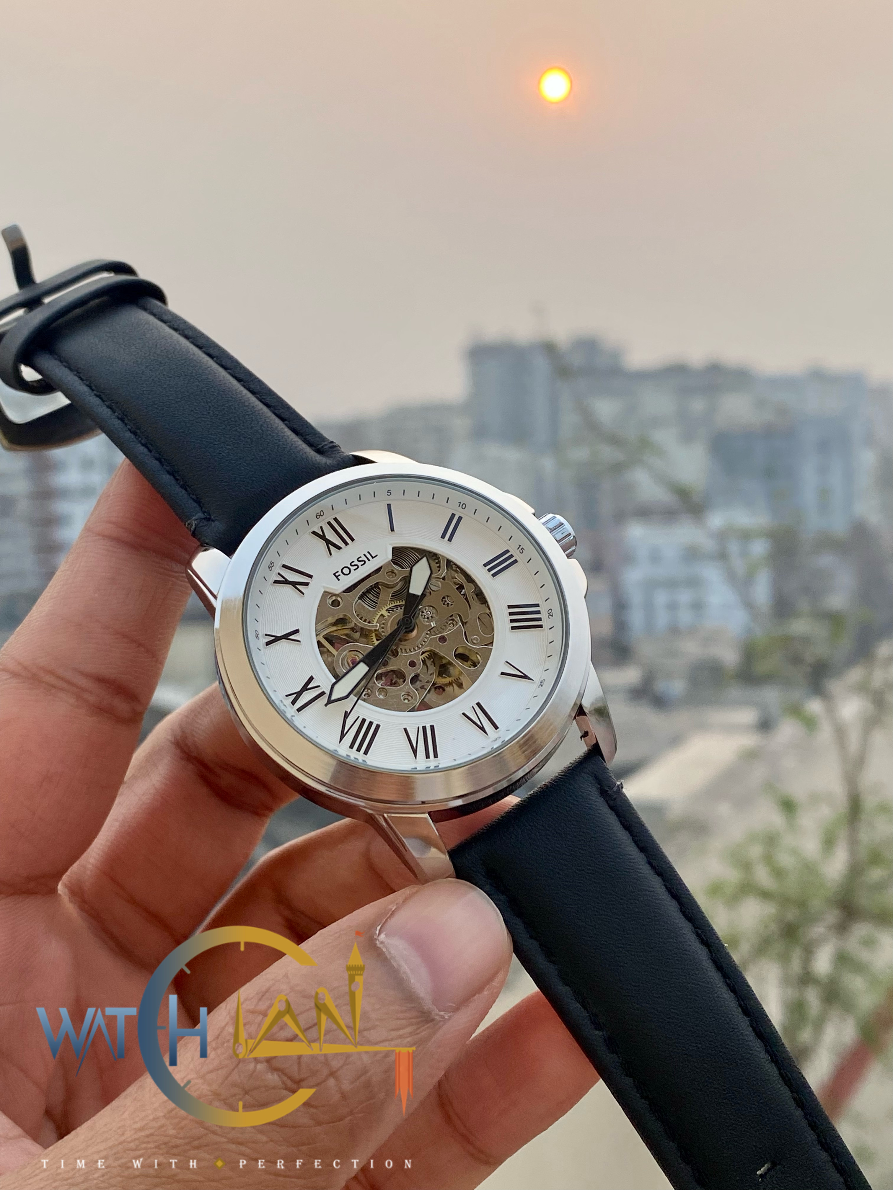 Fossil Grant Automatic Black Leather Men’s Watch_img_0