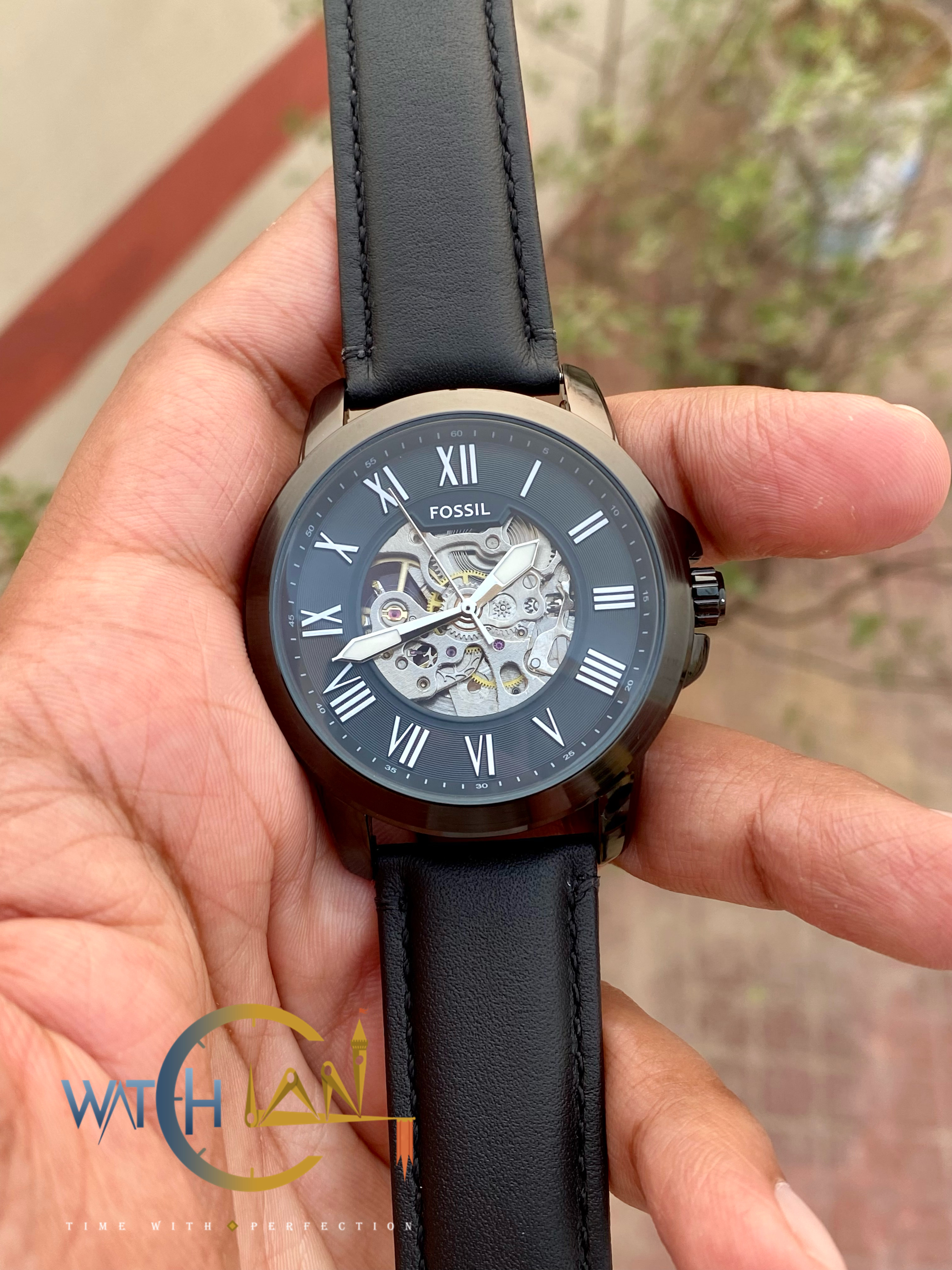 Fossil Grant Automatic Black Leather Men’s Watch_img_1