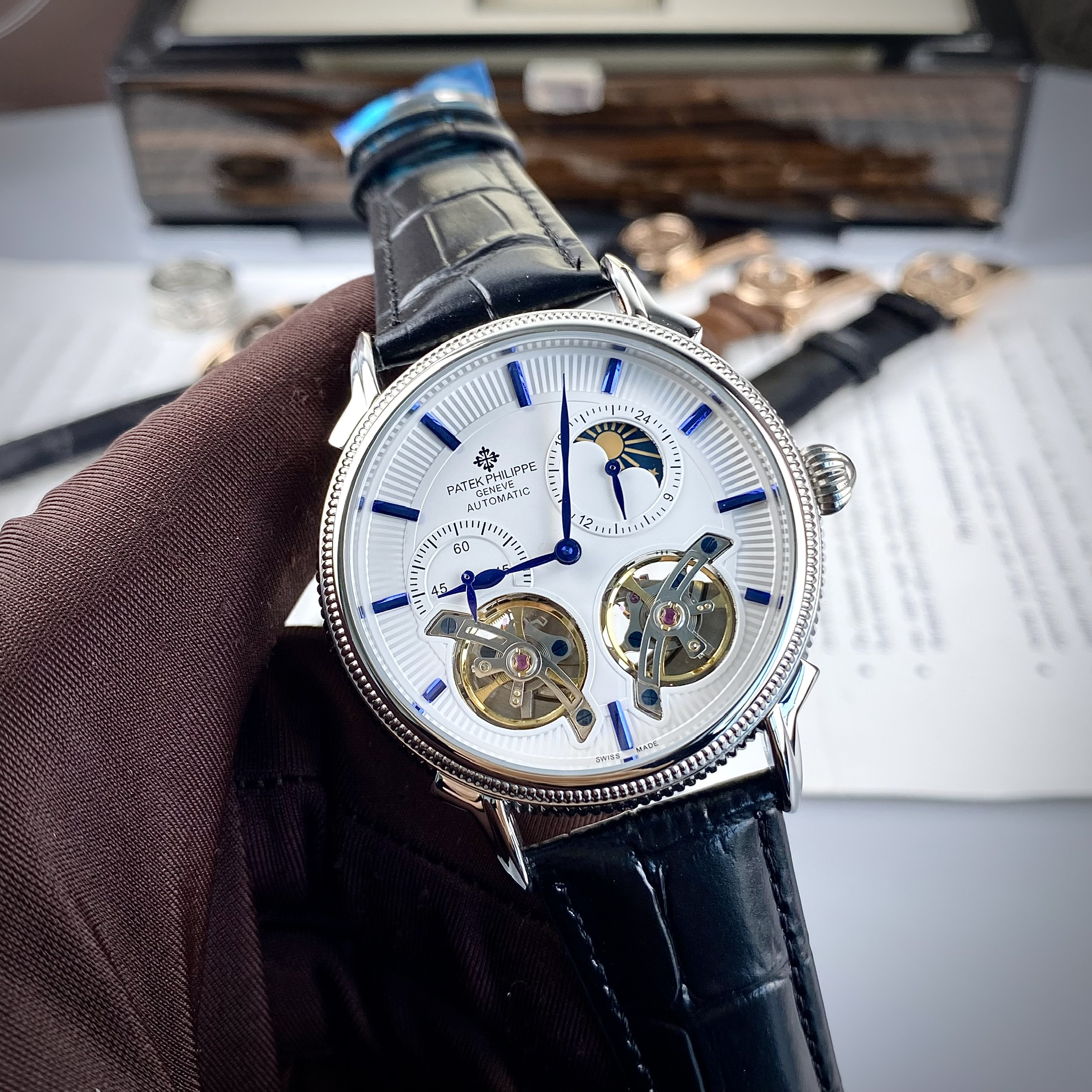 Patek Philippe Double Tourbillon 41mm White Dial – Mastercopy_img_9