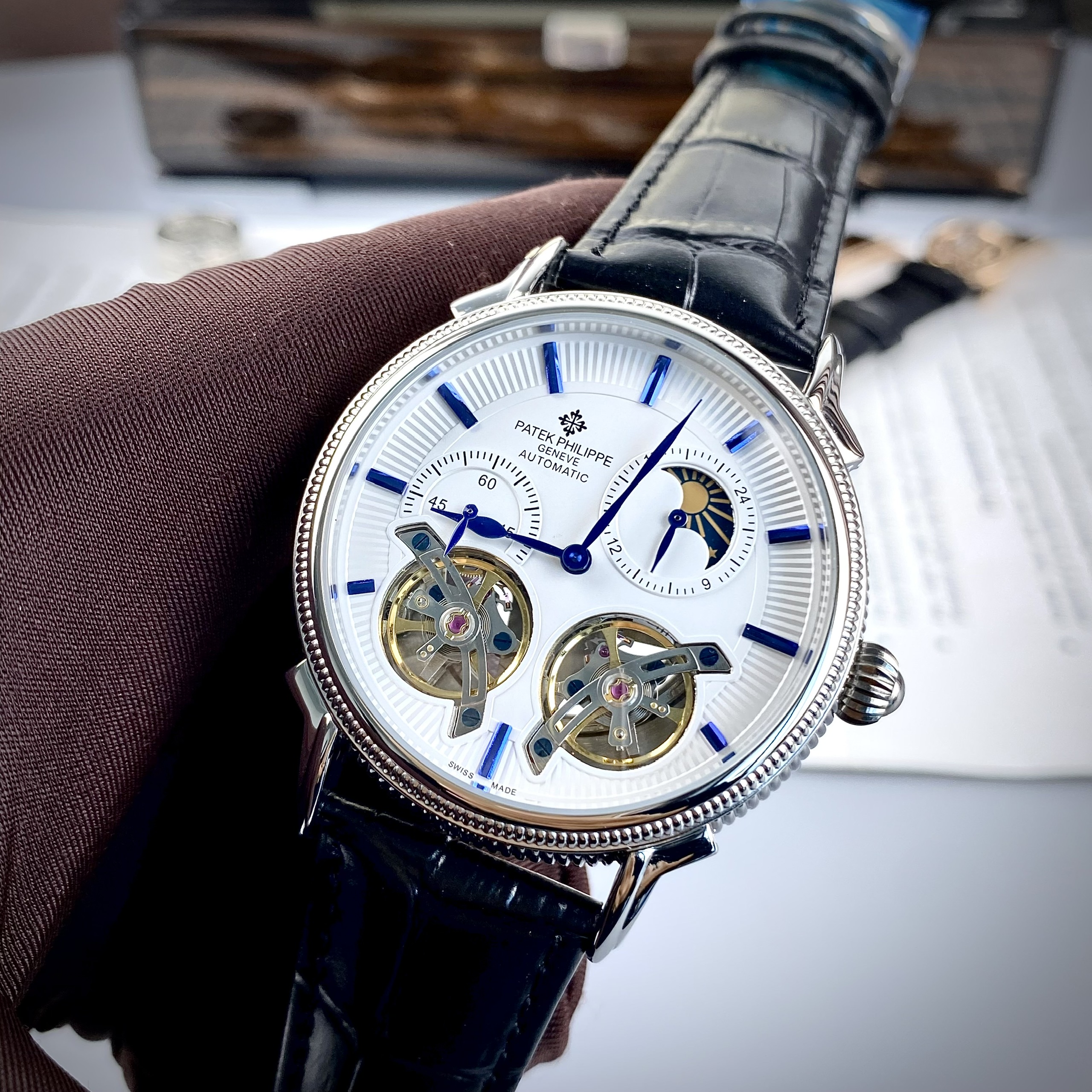 Patek Philippe Double Tourbillon 41mm White Dial – Mastercopy_img_8