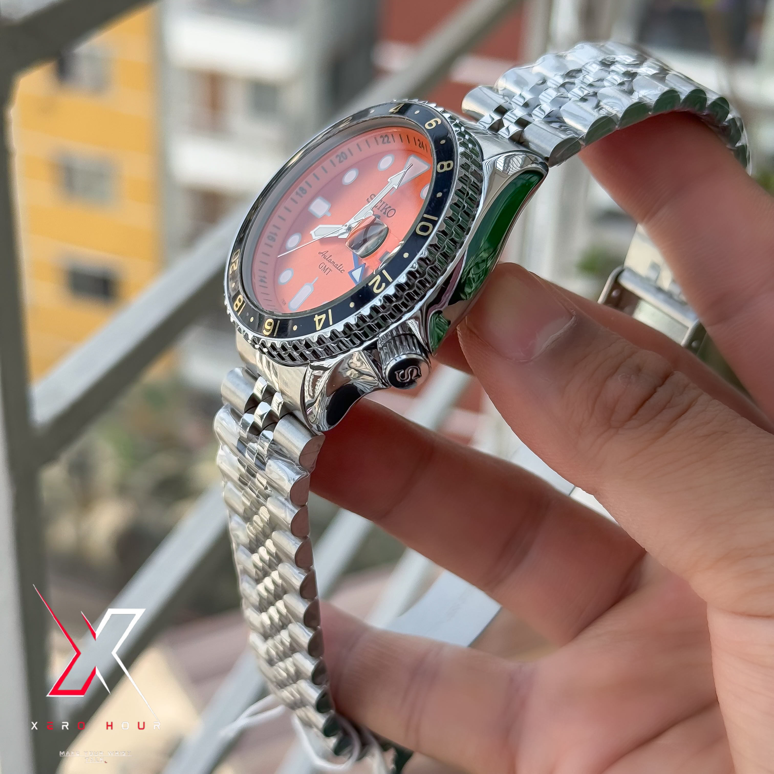 SEIKO GMT Master | Jubilee Chain | Automatic | Semi AAA Grade | Green Dial_img_5