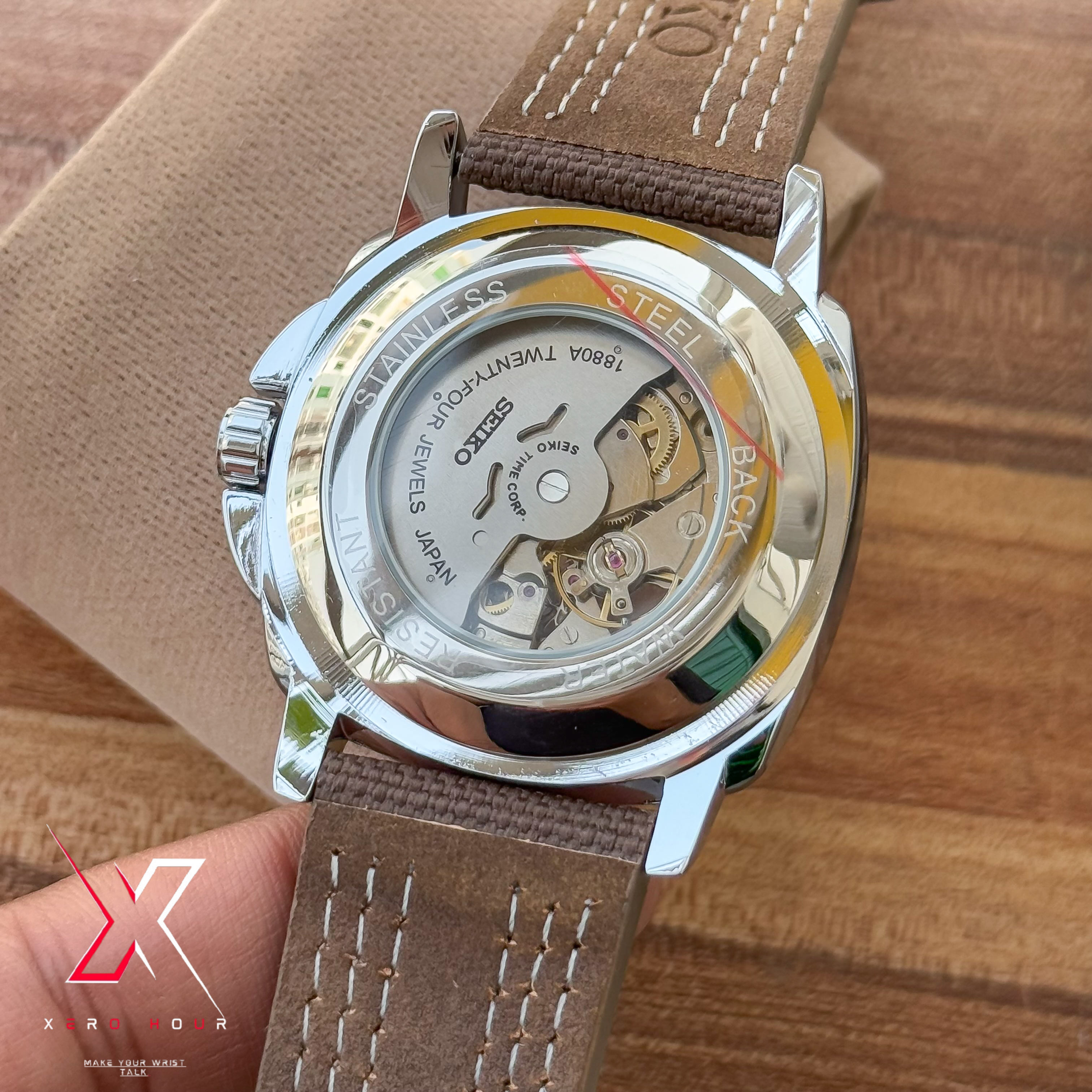 Seiko Tourbillion Automatic | Sport 5 Series | Nylon Strap | Brown Belt_img_1