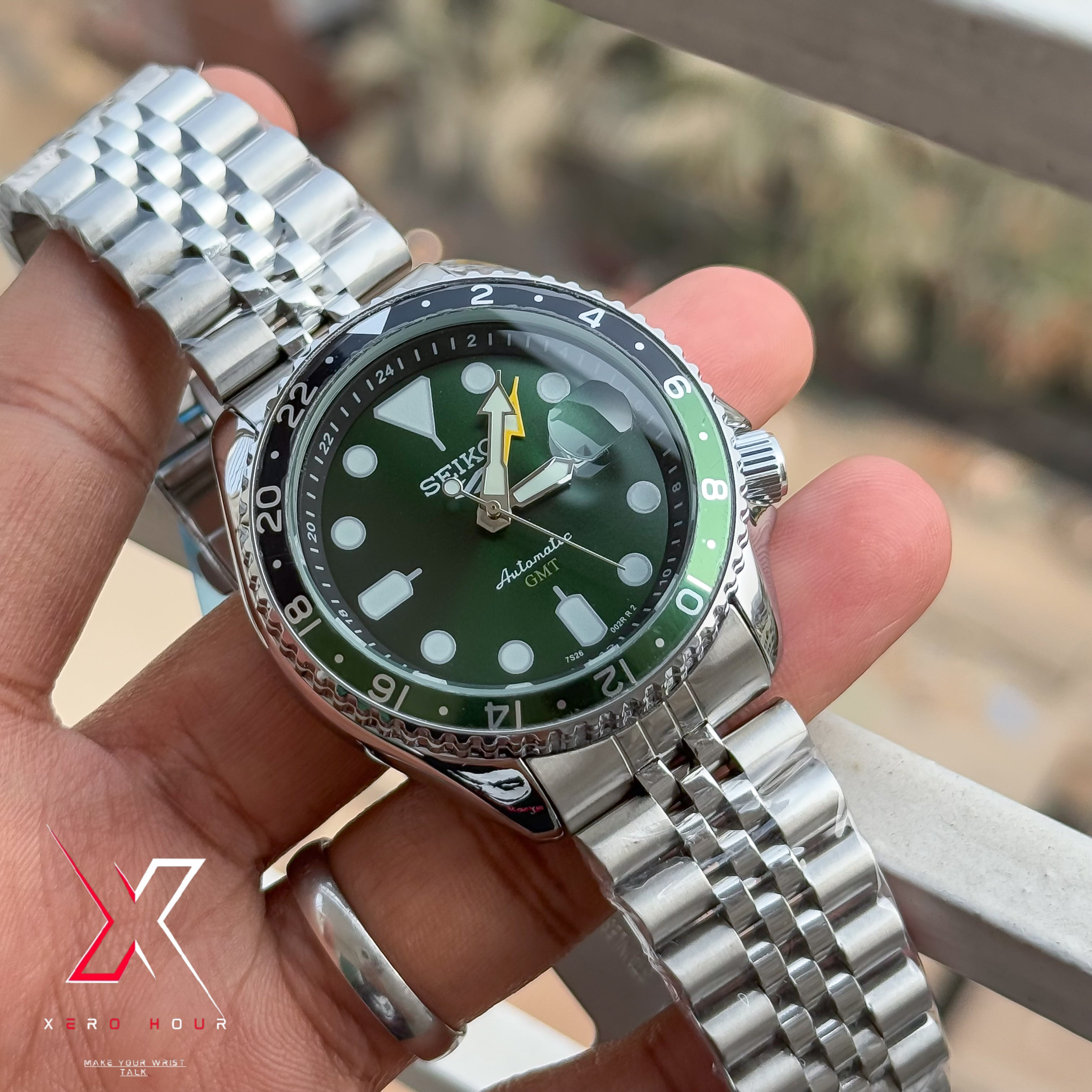 SEIKO GMT Master | Jubilee Chain | Automatic | Semi AAA Grade | Green Dial_img_7