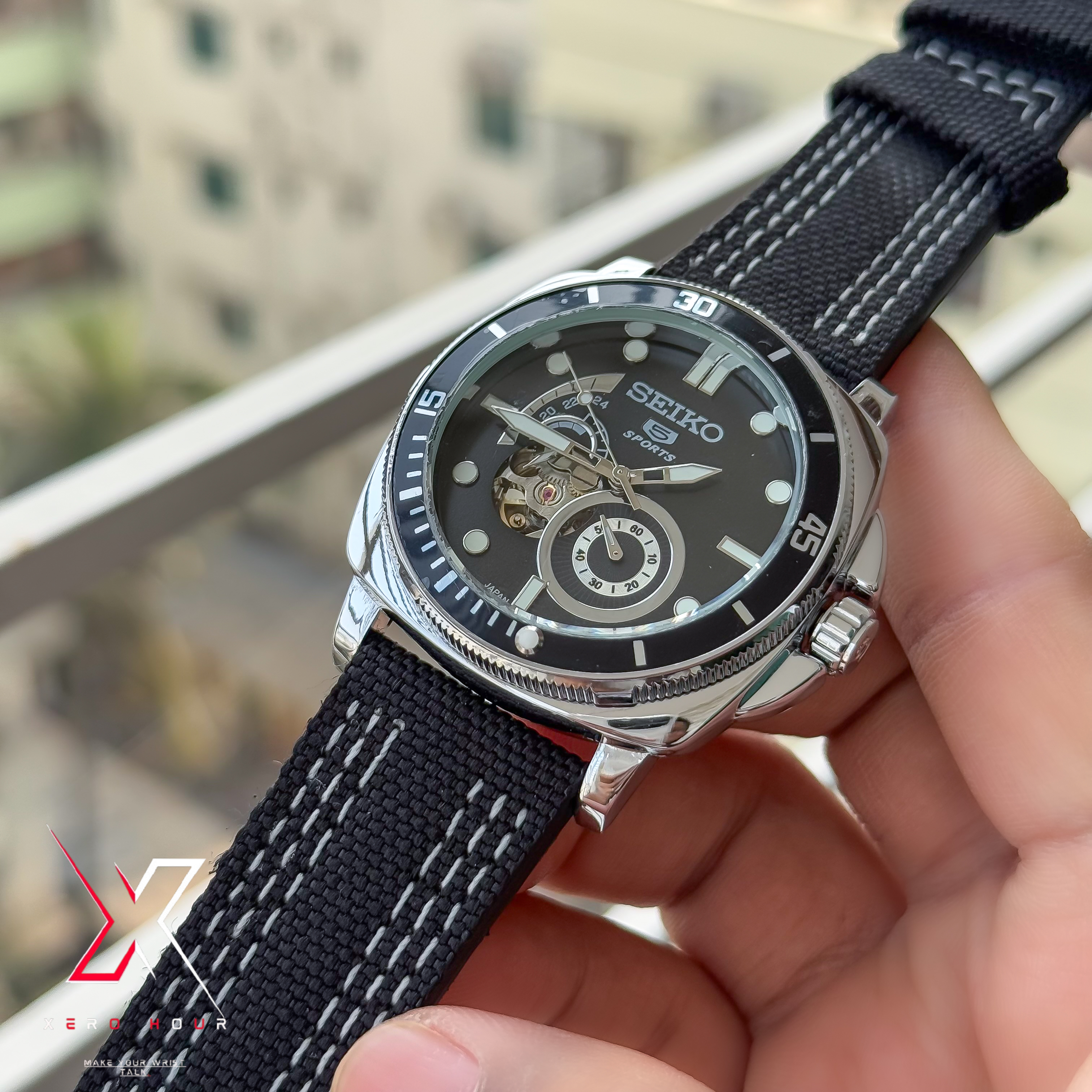 Seiko Tourbillion Automatic | Sport 5 Series | Nylon Strap | Black Dial_img_7