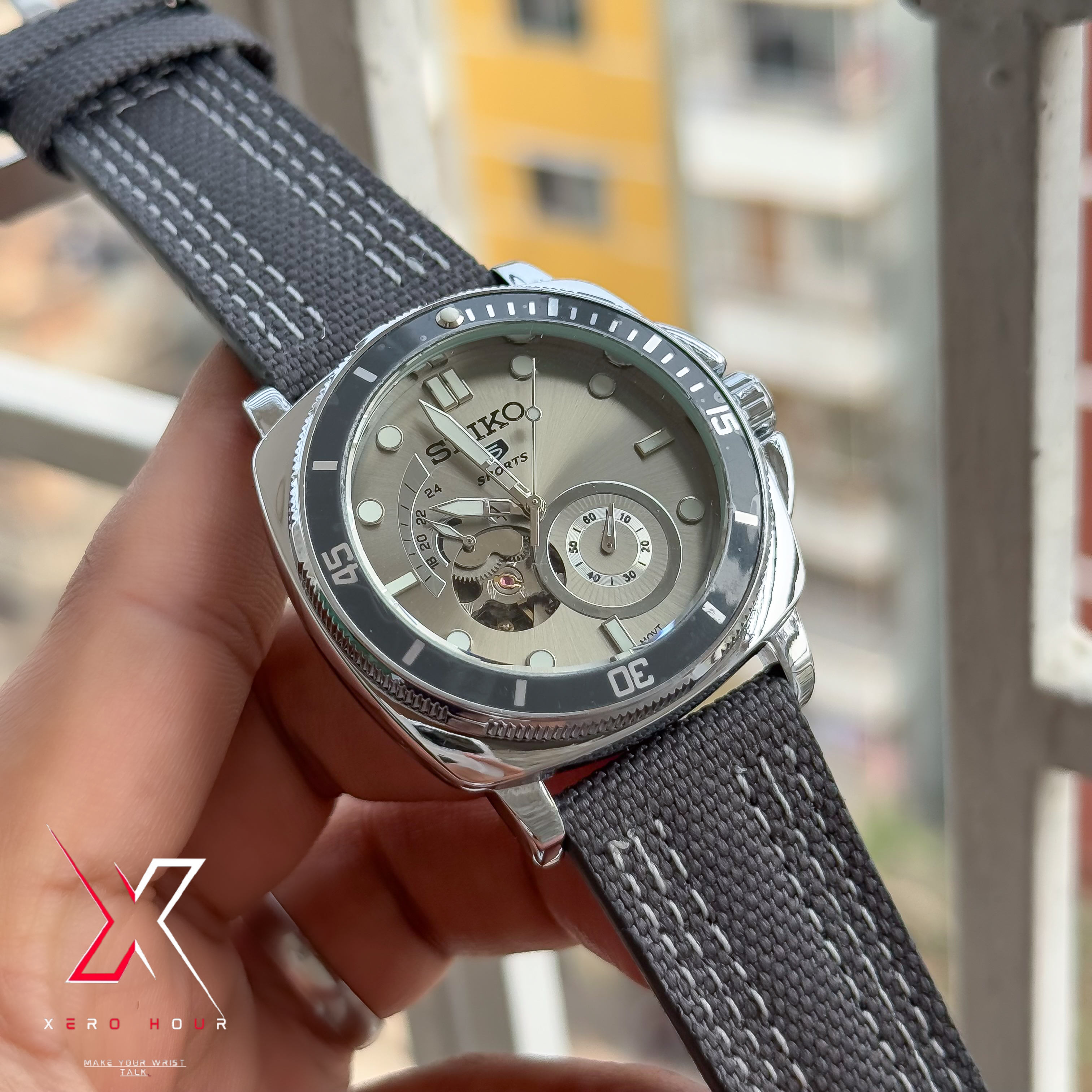 Seiko Tourbillion Automatic | Sport 5 Series | Nylon Strap | Grey dial