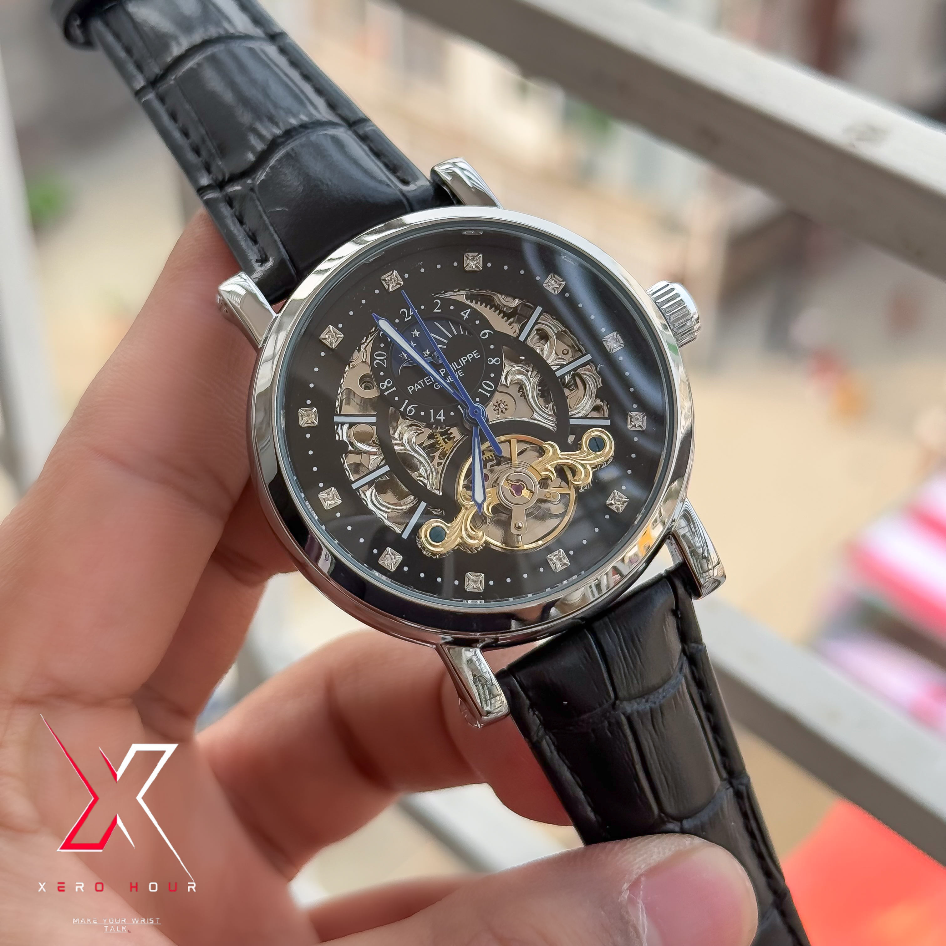 Patek Philippe MoonPhase Tourbillion  | Semi AAA  | Automatic | Leather | Black_img_5