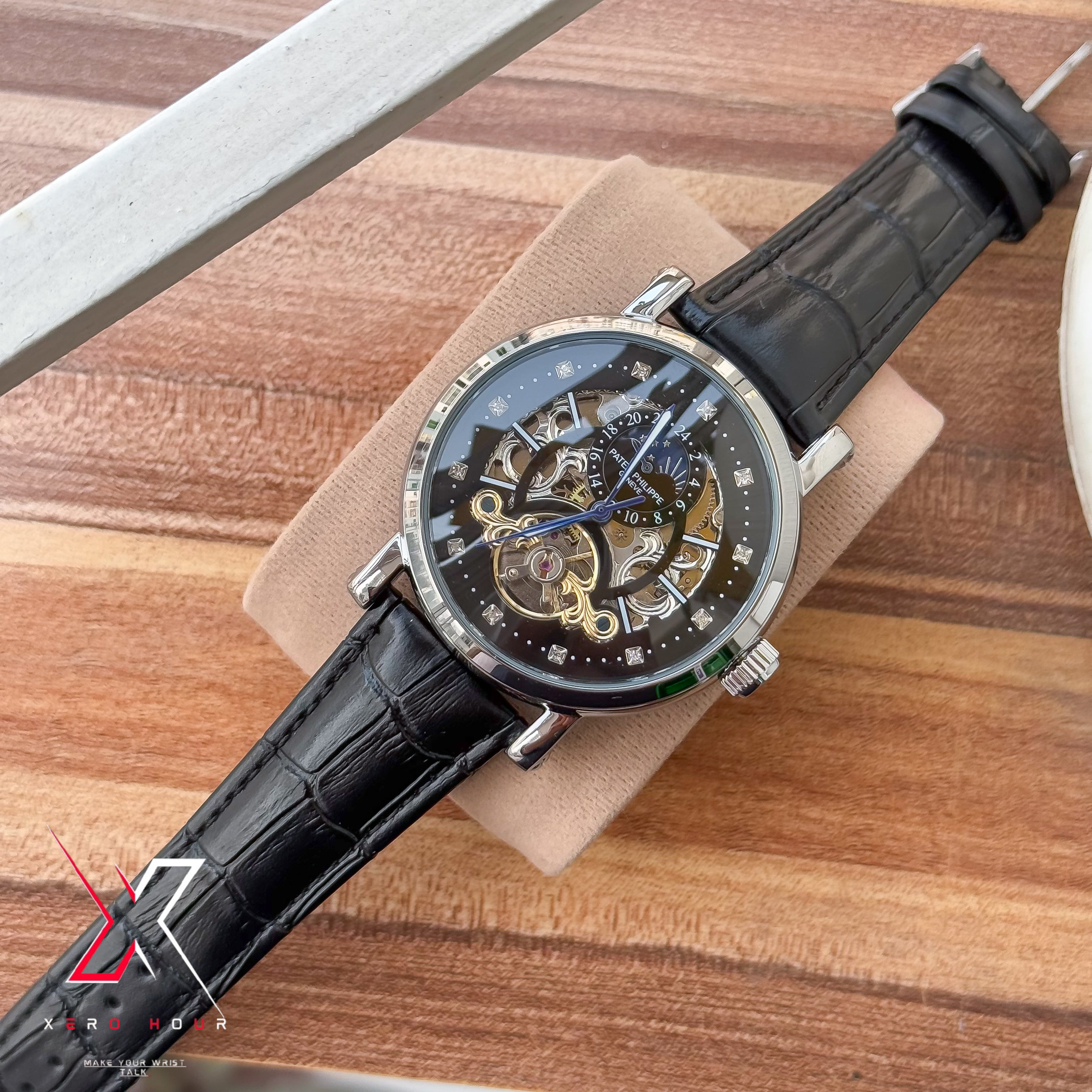 Patek Philippe MoonPhase Tourbillion  | Semi AAA  | Automatic | Leather | Black_img_8