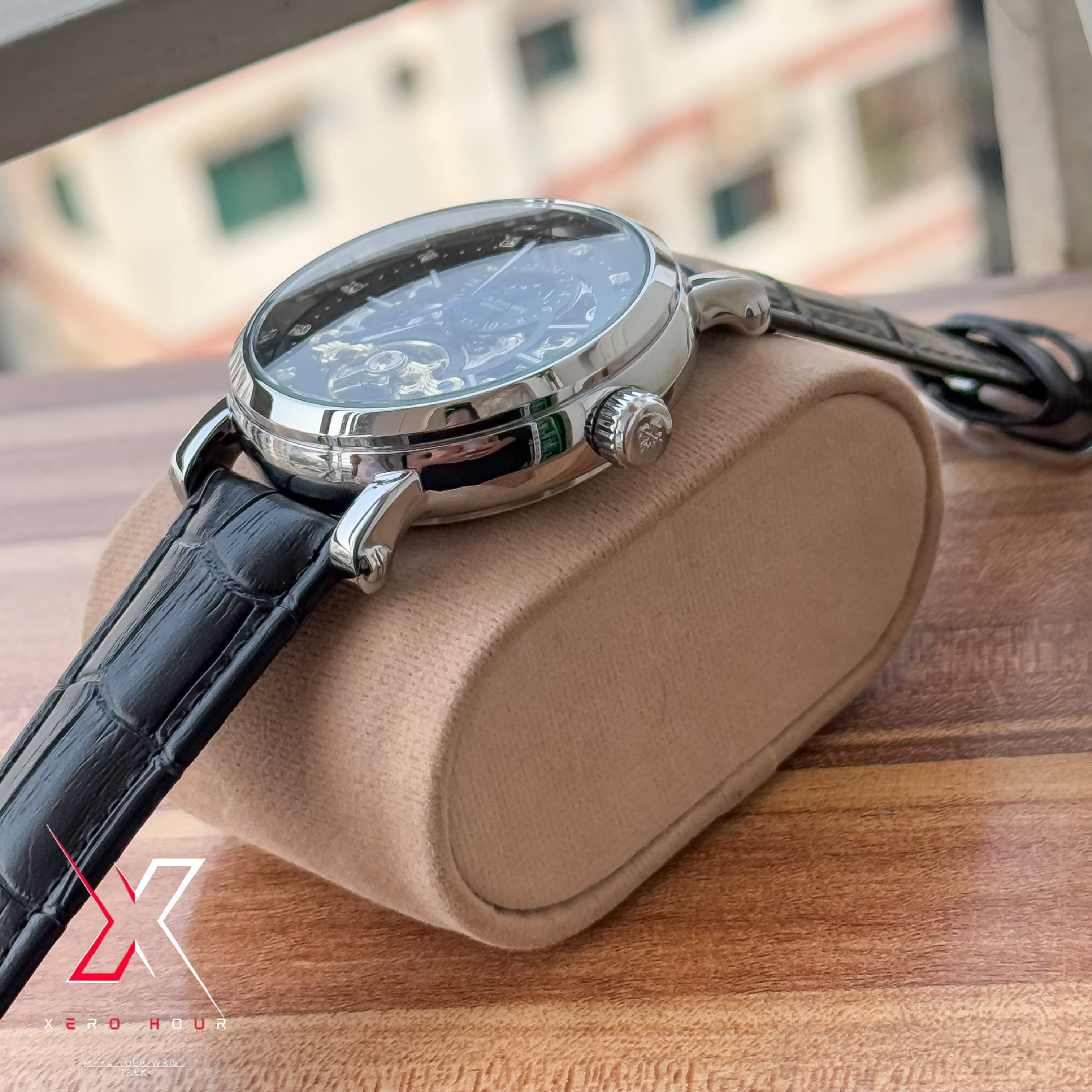 Patek Philippe MoonPhase Tourbillion  | Semi AAA  | Automatic | Leather | Black_img_2