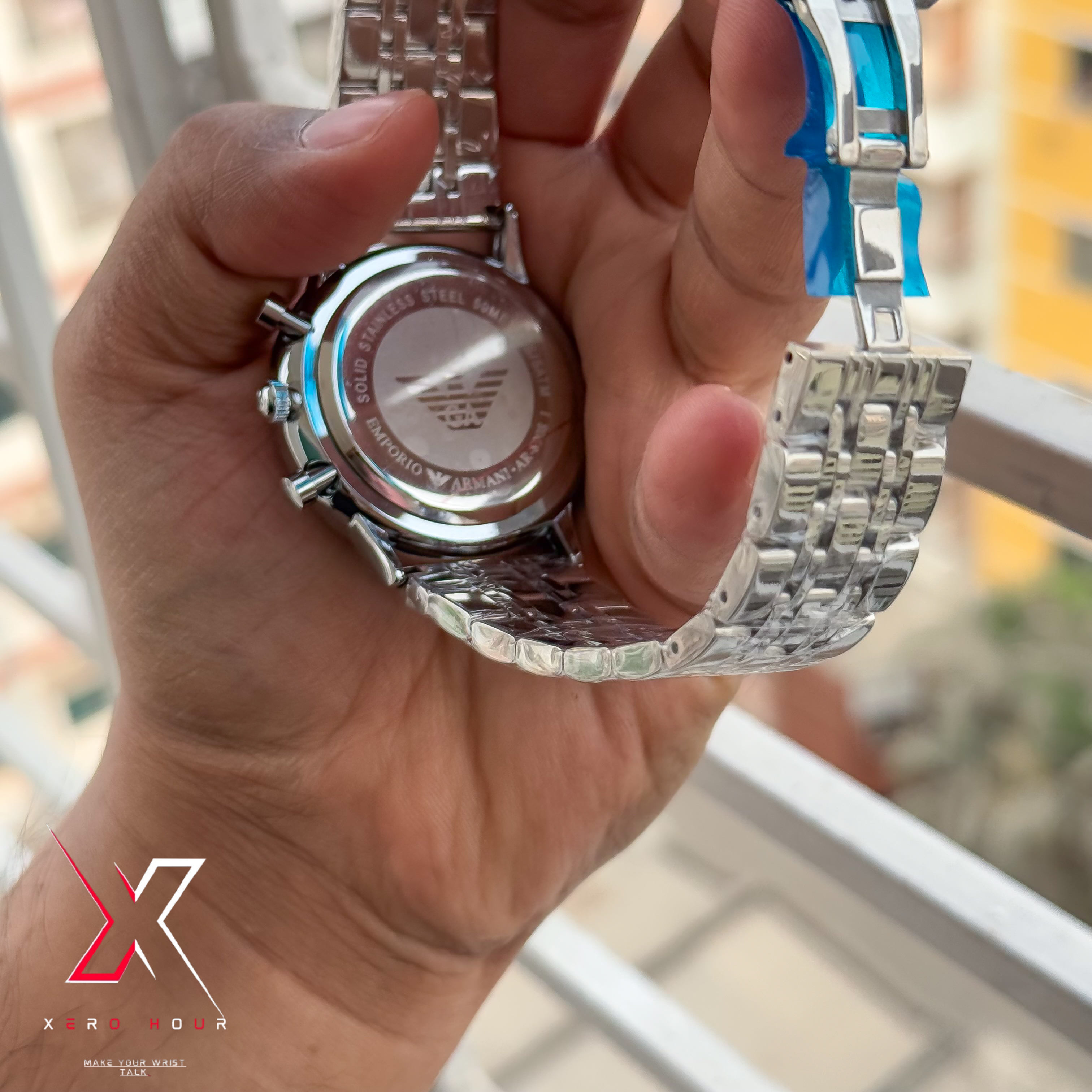 Emporio Armani Plain Chronograph | Date Just | Black Dial | Round glass_img_1