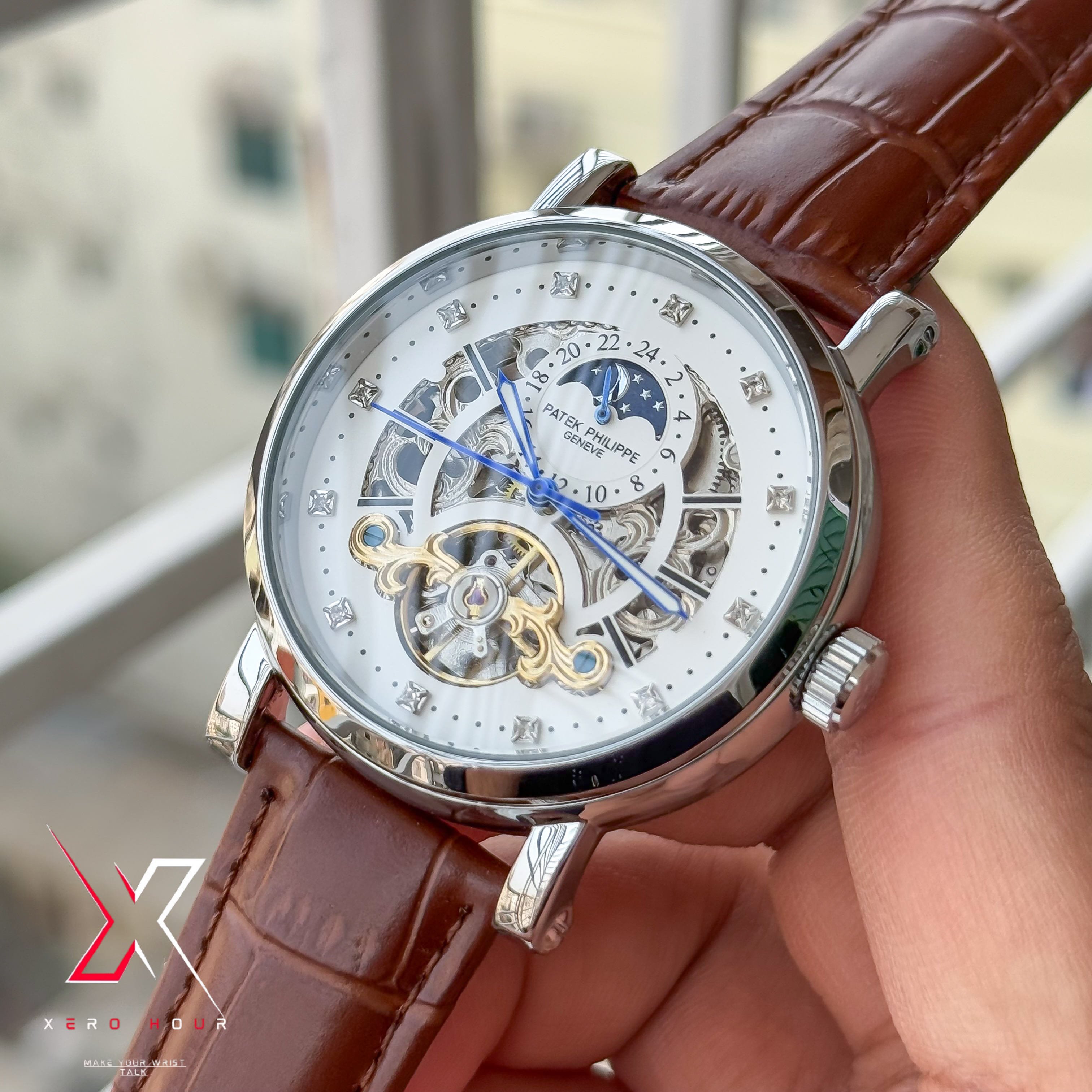 Patek Philippe MoonPhase Tourbillion  | Semi AAA  | Automatic | Leather | Brown_img_5