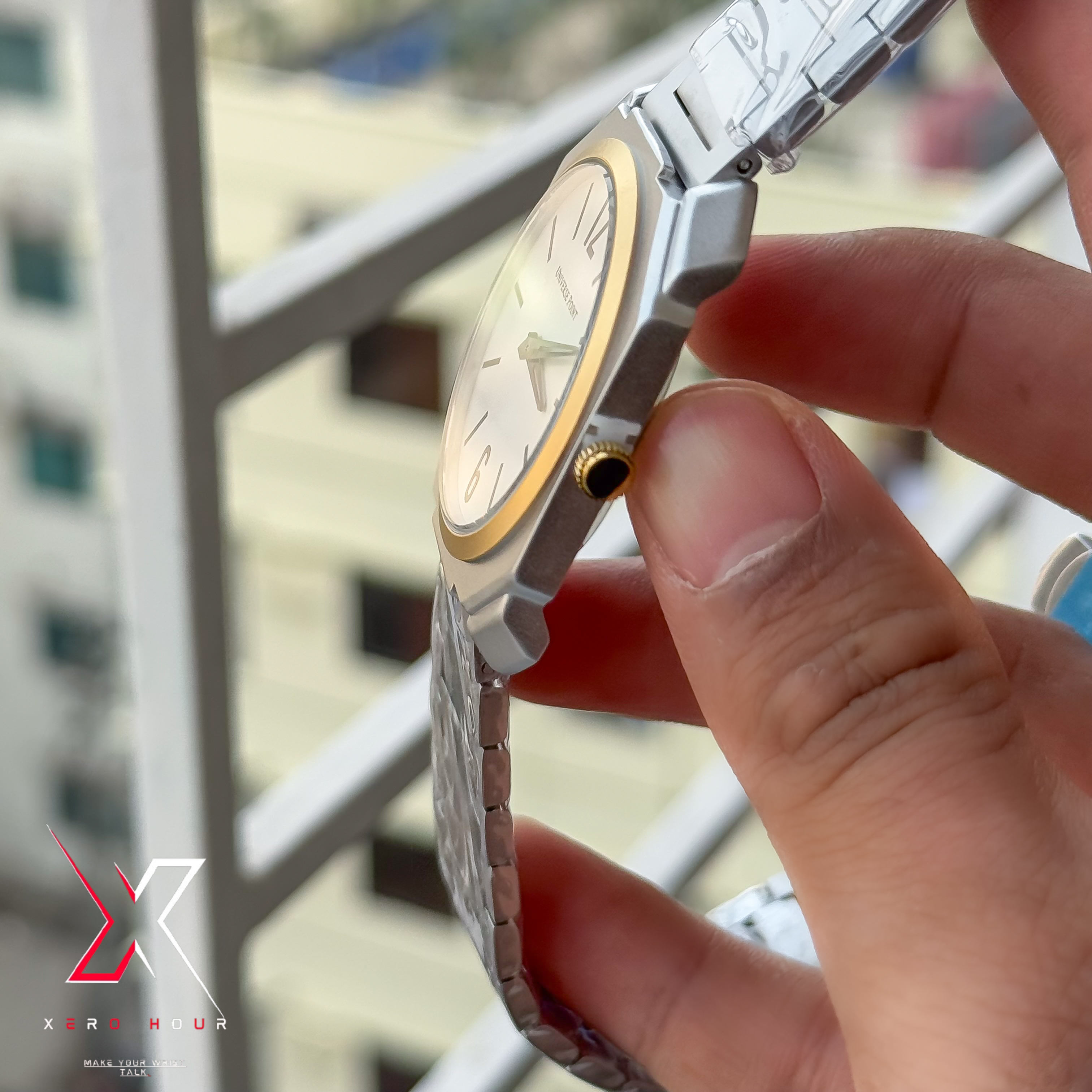 Universe Point | Blvgari style | Super Slim | Dual Tone | White dial |Authentic_img_7