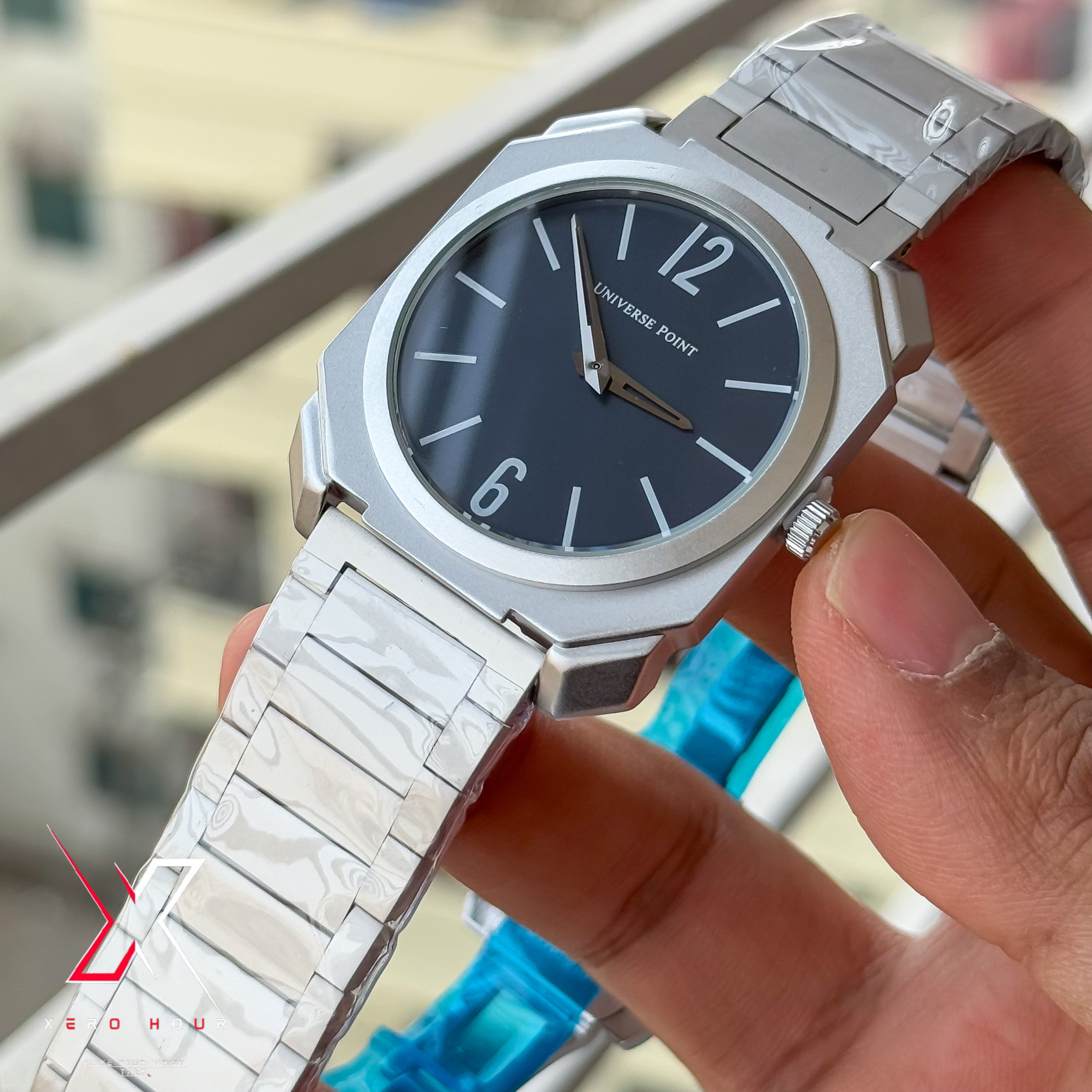 Universe Point | Blvgari style | Super Slim | Dual Tone | Blue dial  |Authentic_img_4