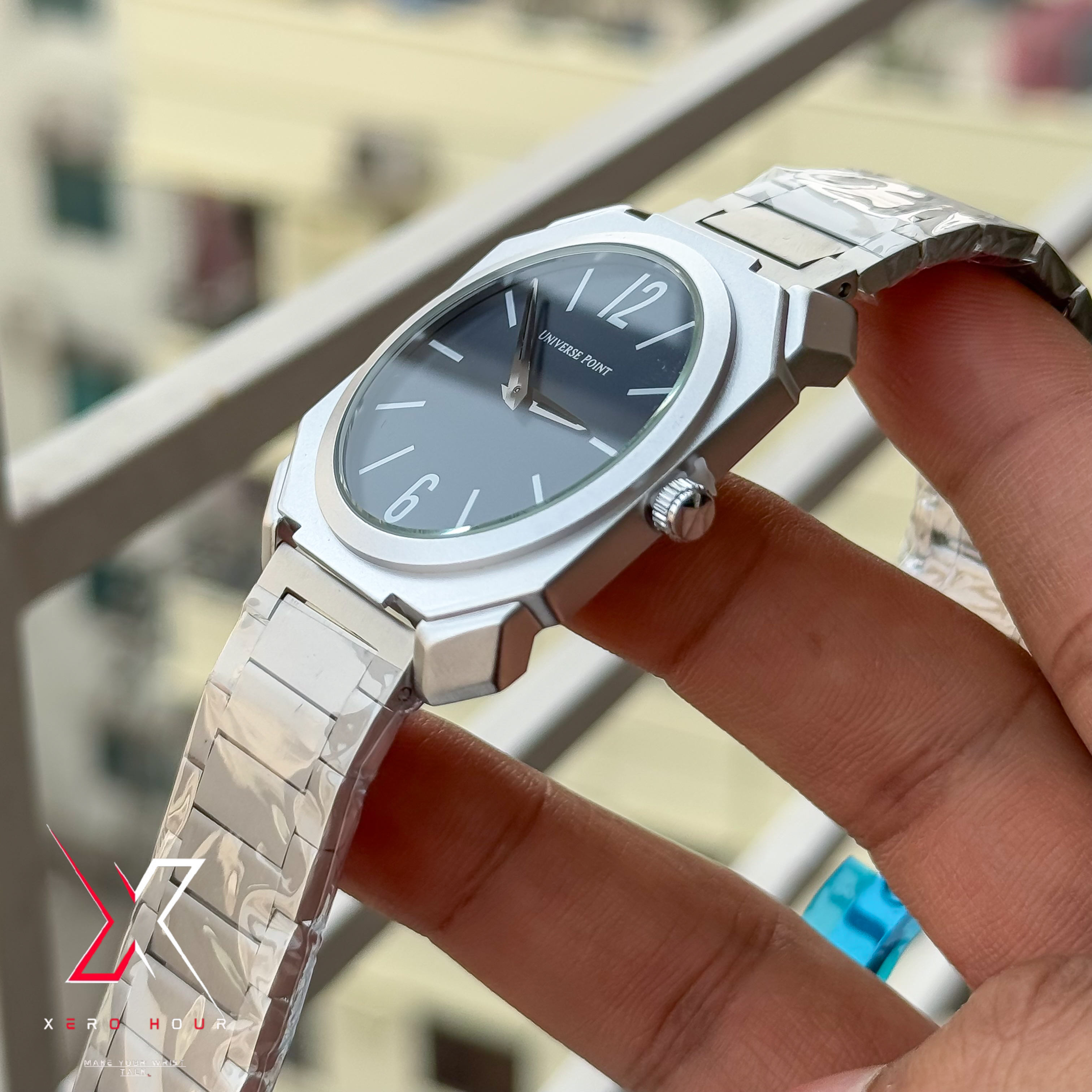 Universe Point | Blvgari style | Super Slim | Dual Tone | Blue dial  |Authentic_img_5