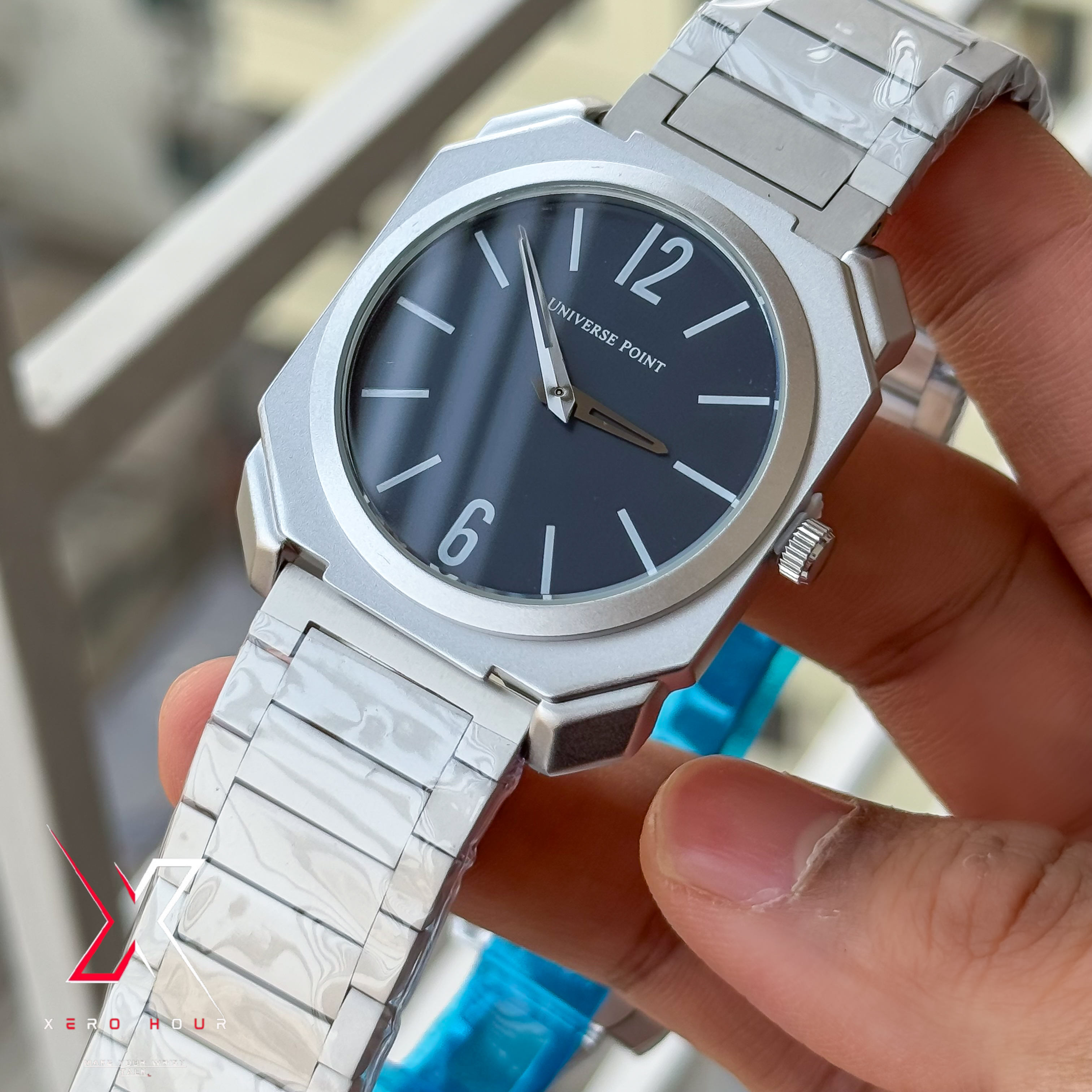 Universe Point | Blvgari style | Super Slim | Dual Tone | Blue dial  |Authentic