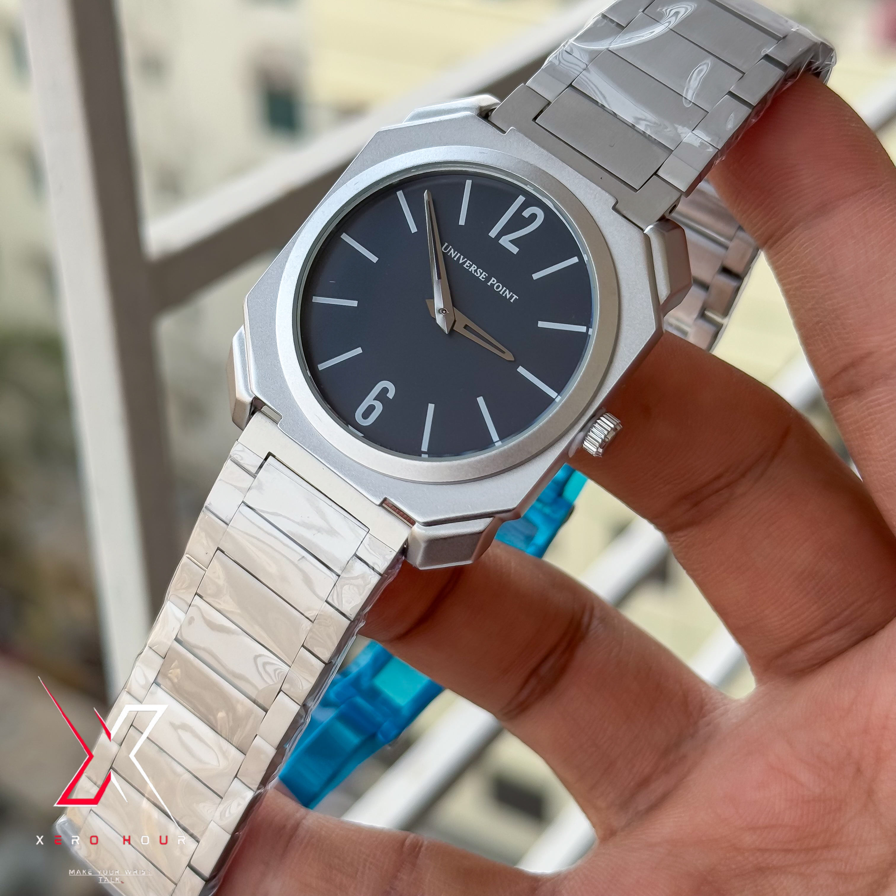 Universe Point | Blvgari style | Super Slim | Dual Tone | Blue dial  |Authentic_img_6