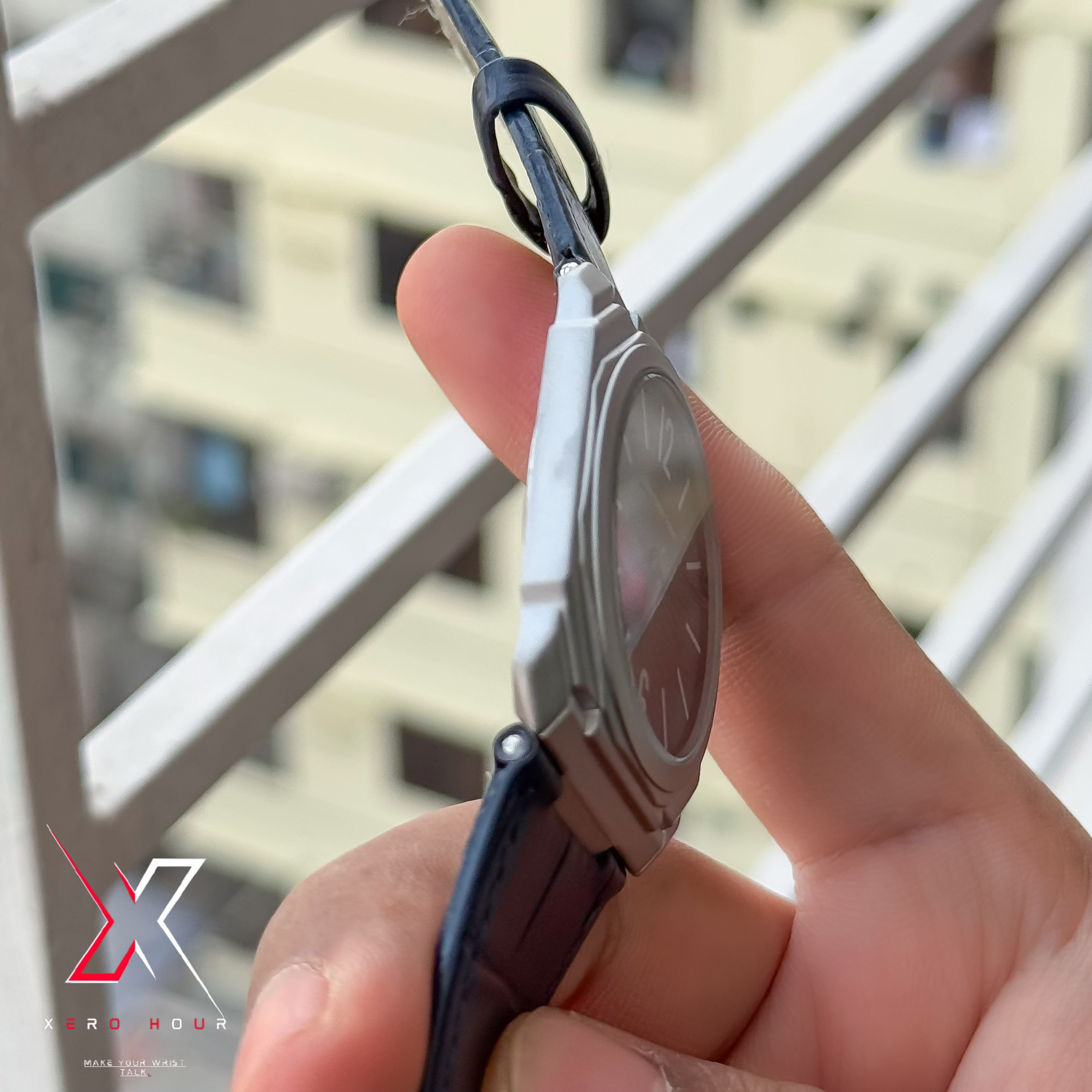 Universe Point | Blvgari style Leather belt | Super Slim | Dual Tone | Blue dial |Authentic_img_3