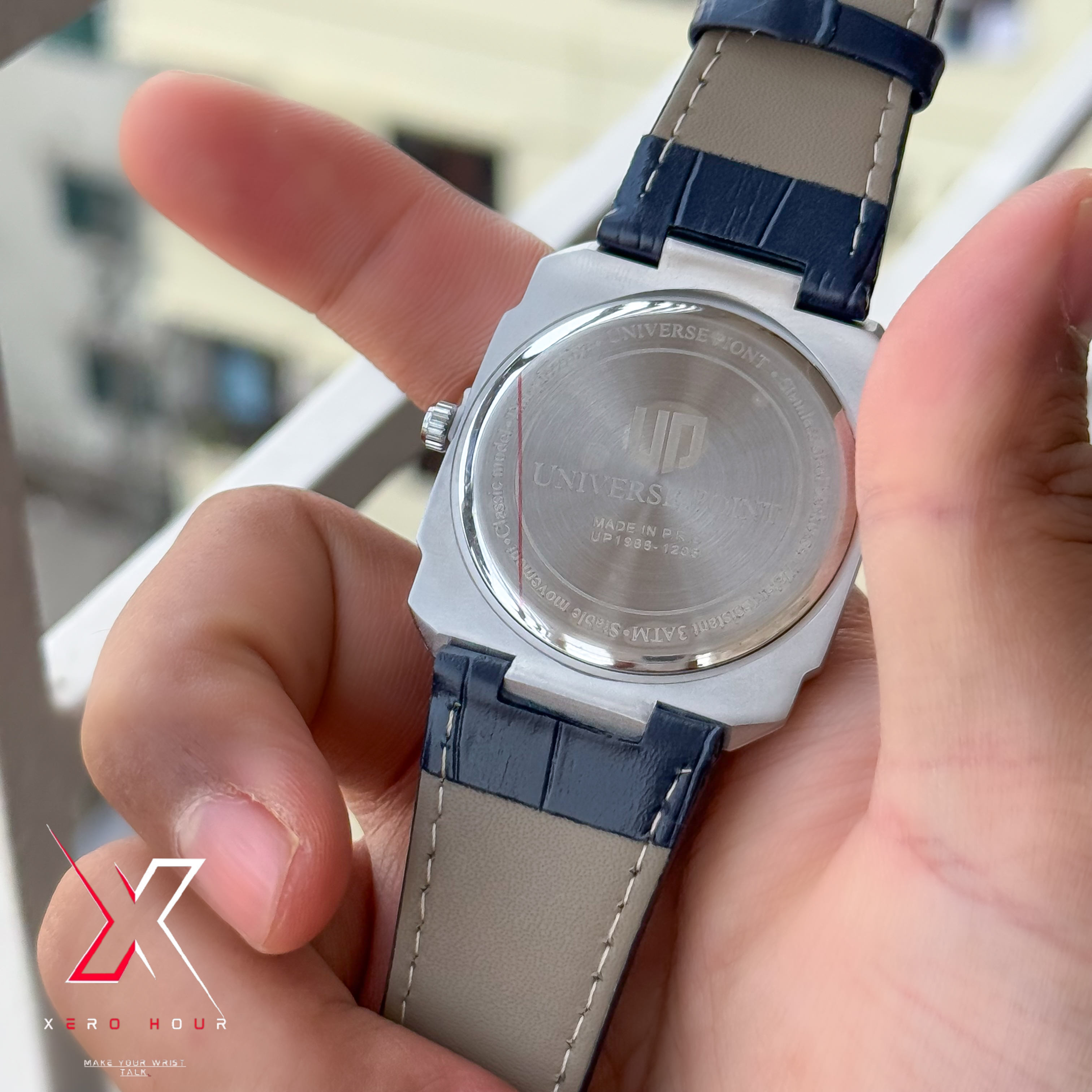 Universe Point | Blvgari style Leather belt | Super Slim | Dual Tone | Blue dial |Authentic_img_1