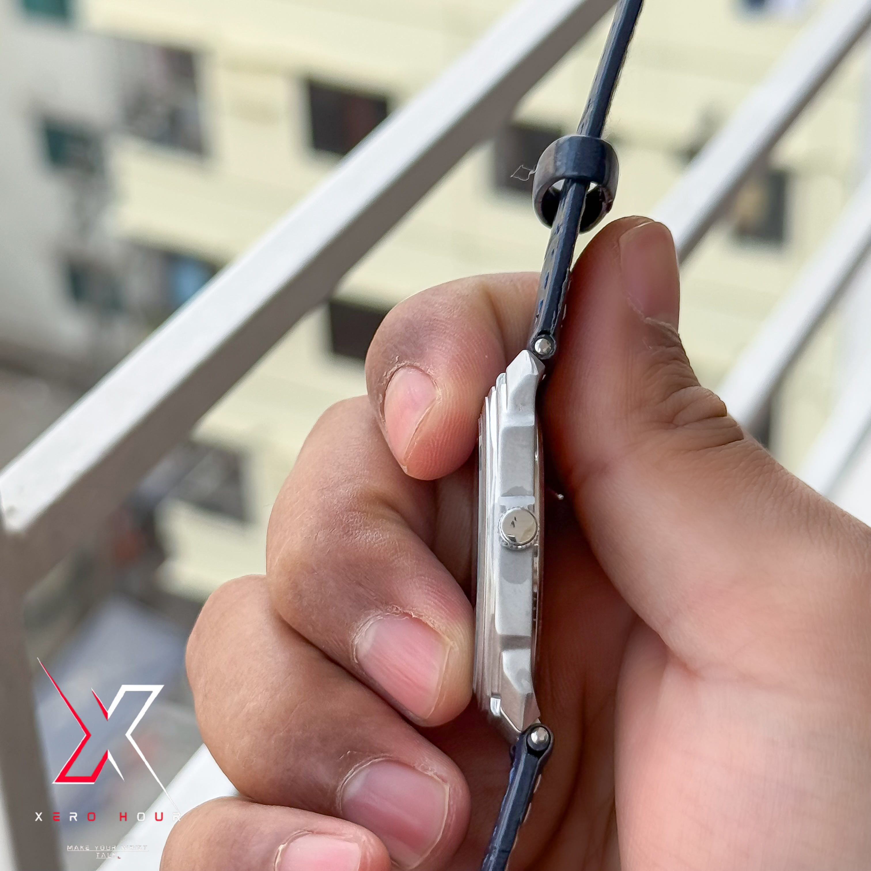 Universe Point | Blvgari style Leather belt | Super Slim | Dual Tone | Blue dial  |Authentic_img_4