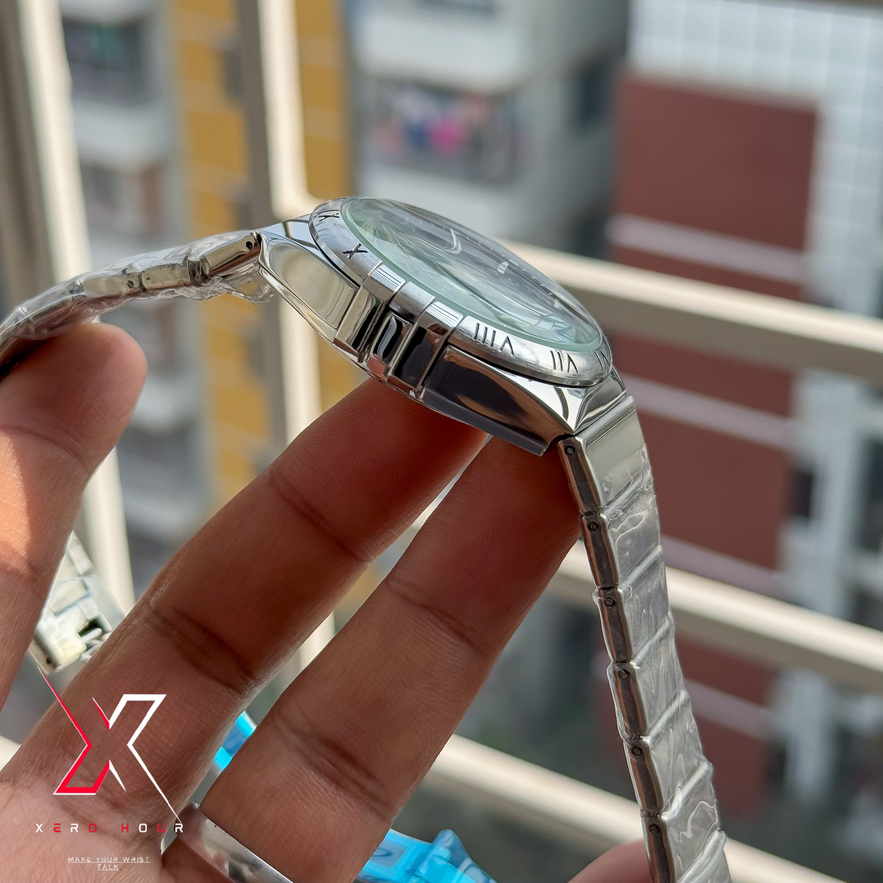 Omega Constellation Waffle Dial | Date just | Chain Version | Blue dial_img_2