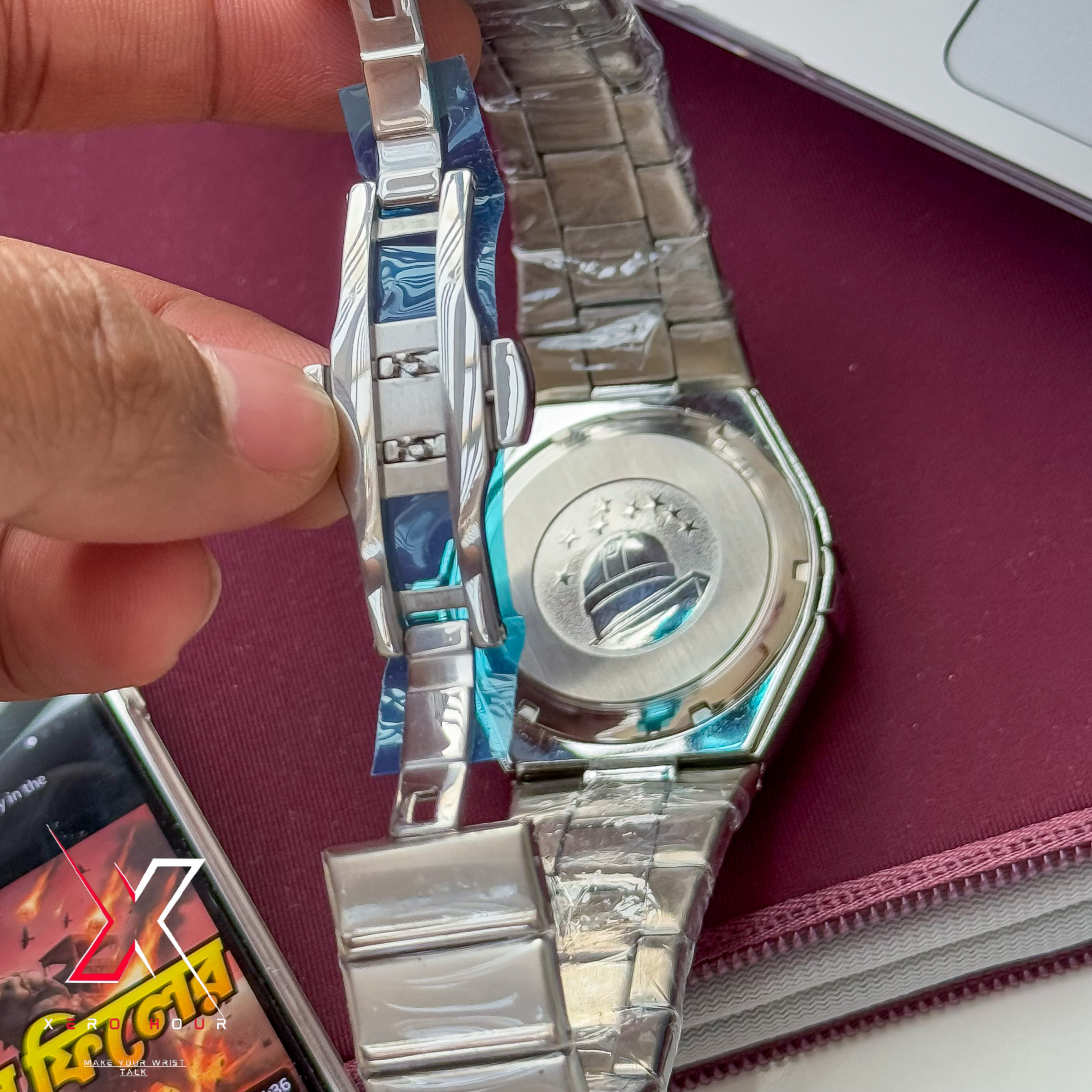 Omega Constellation Waffle Dial | Date just | Chain Version | Blue dial_img_1