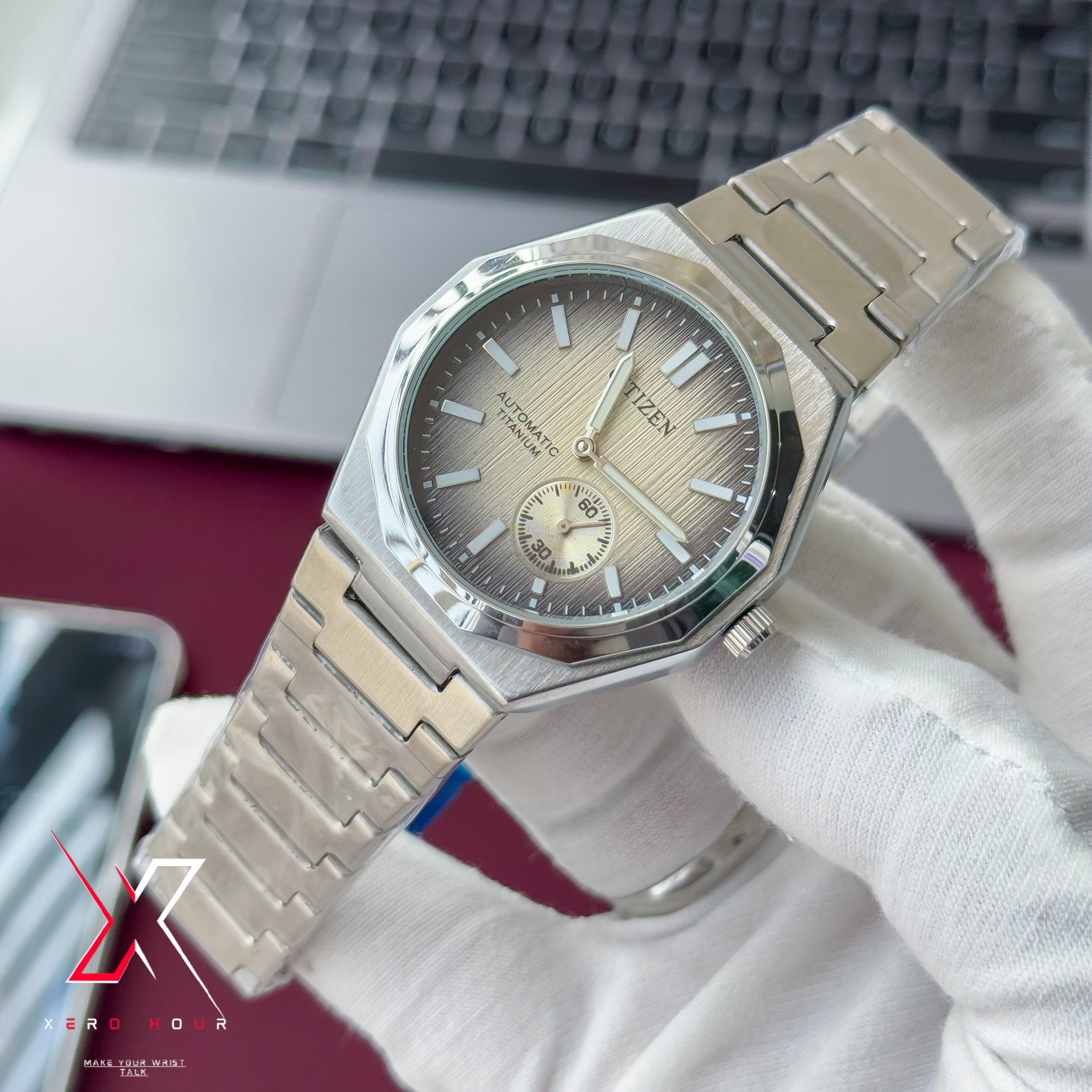 Citizen Zenshin Super Titanium Small Second | Automatic Movement | Semi AAA Grade | Salmon dial