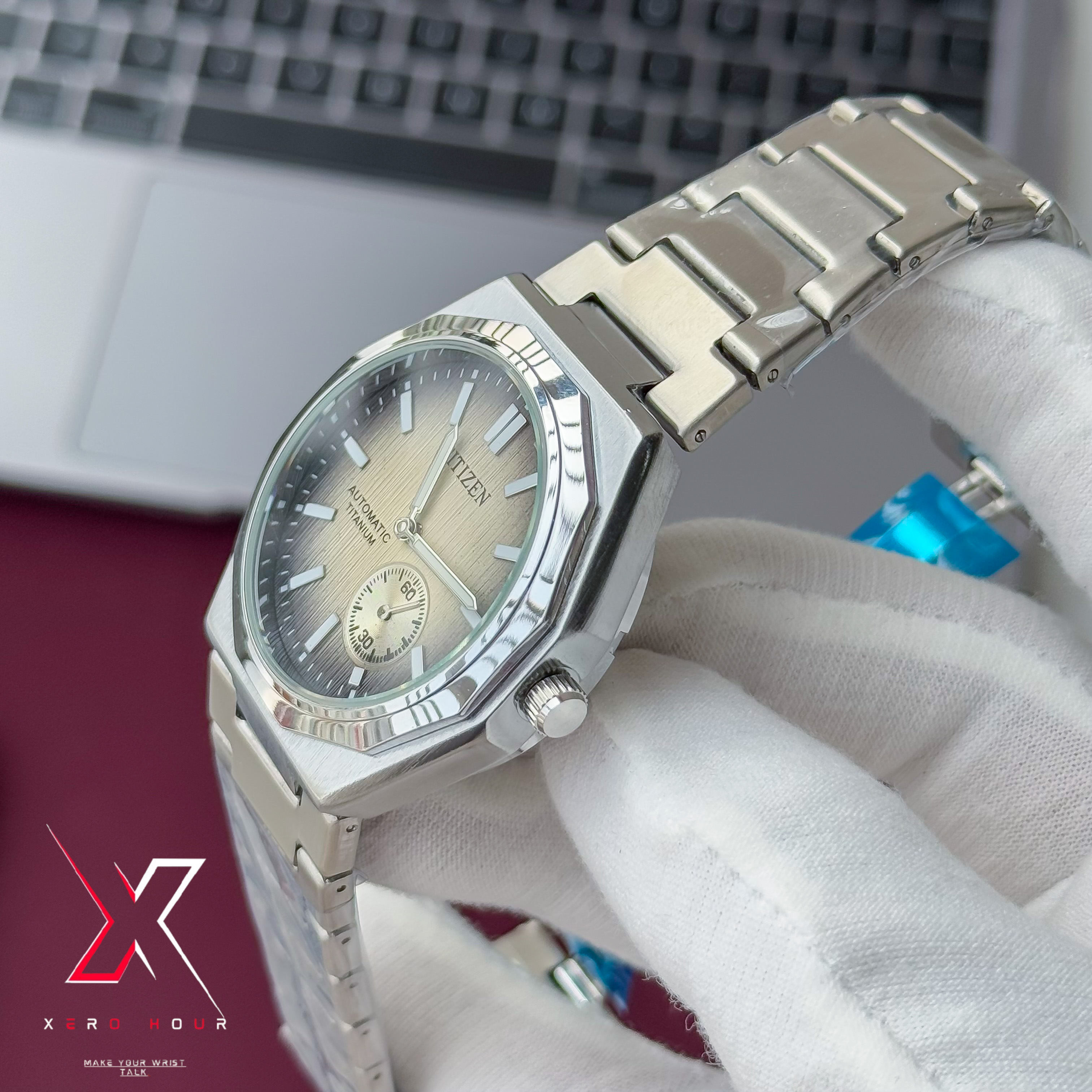 Citizen Zenshin Super Titanium Small Second | Automatic Movement | Semi AAA Grade | Salmon dial_img_5