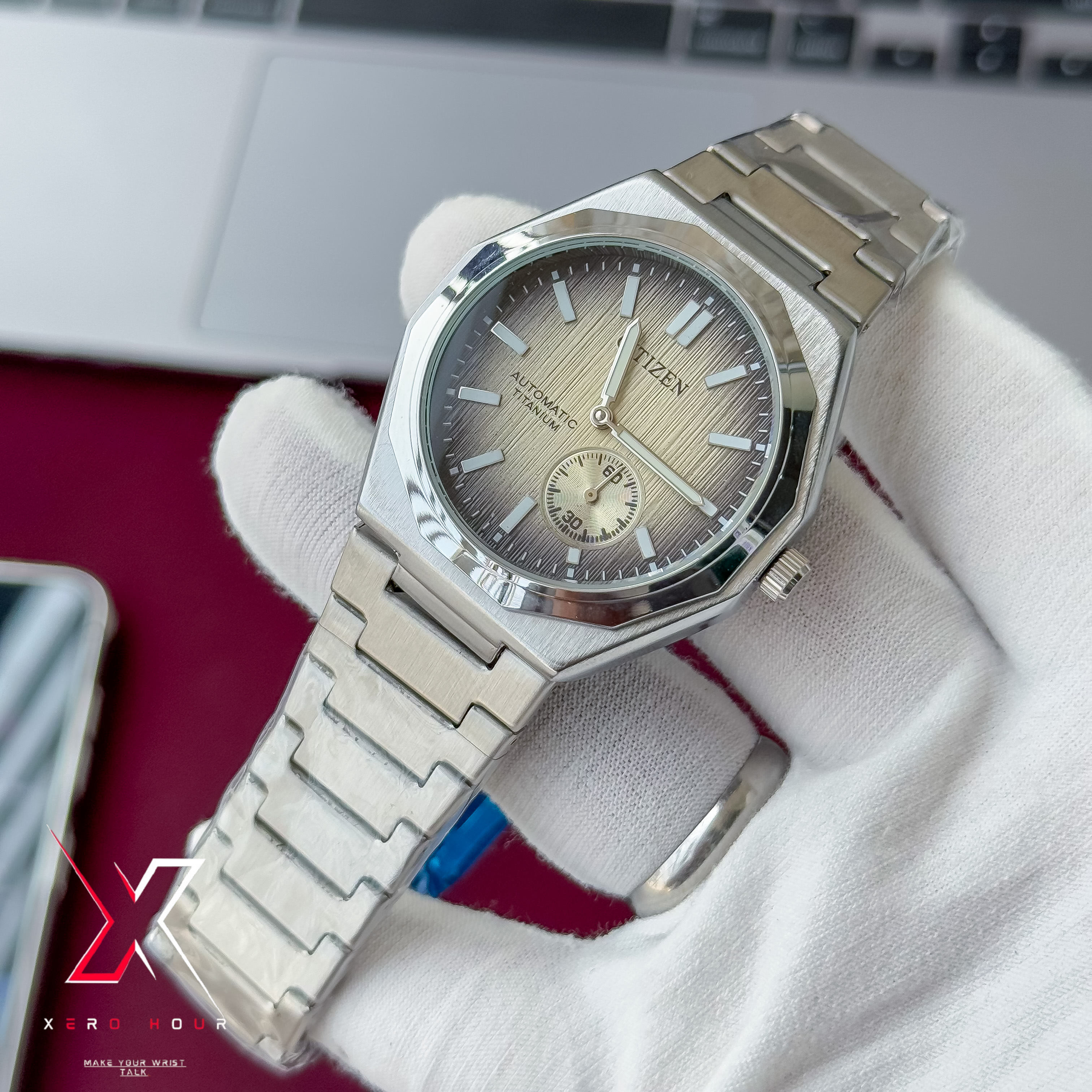 Citizen Zenshin Super Titanium Small Second | Automatic Movement | Semi AAA Grade | Salmon dial_img_7