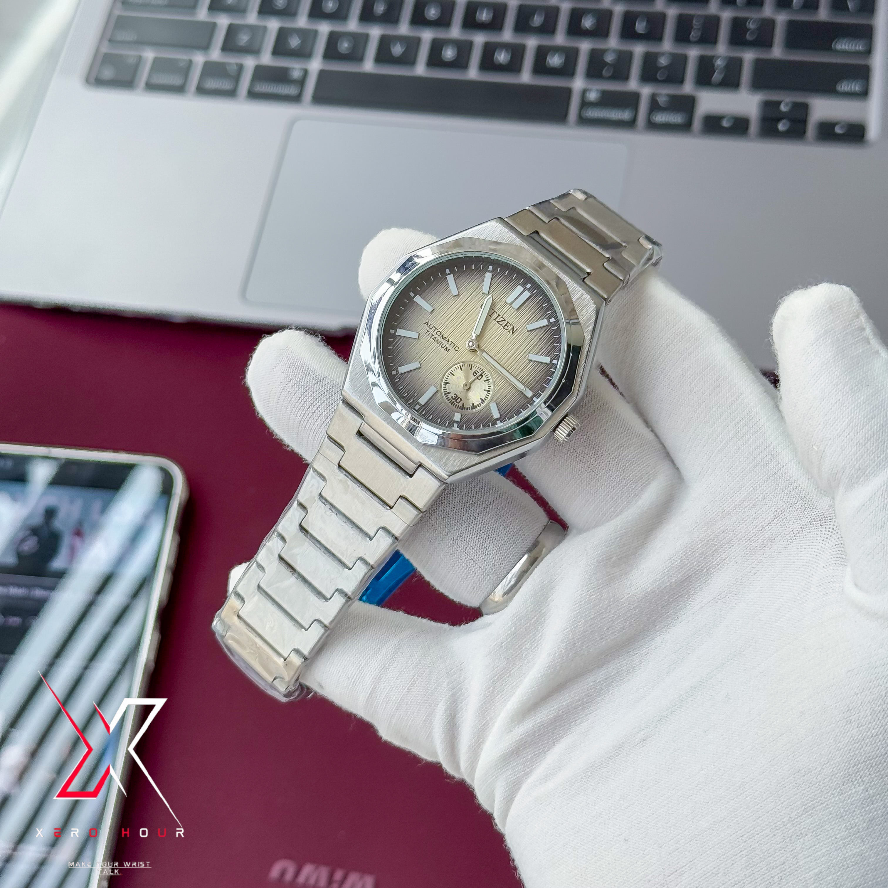 Citizen Zenshin Super Titanium Small Second | Automatic Movement | Semi AAA Grade | Salmon dial_img_8