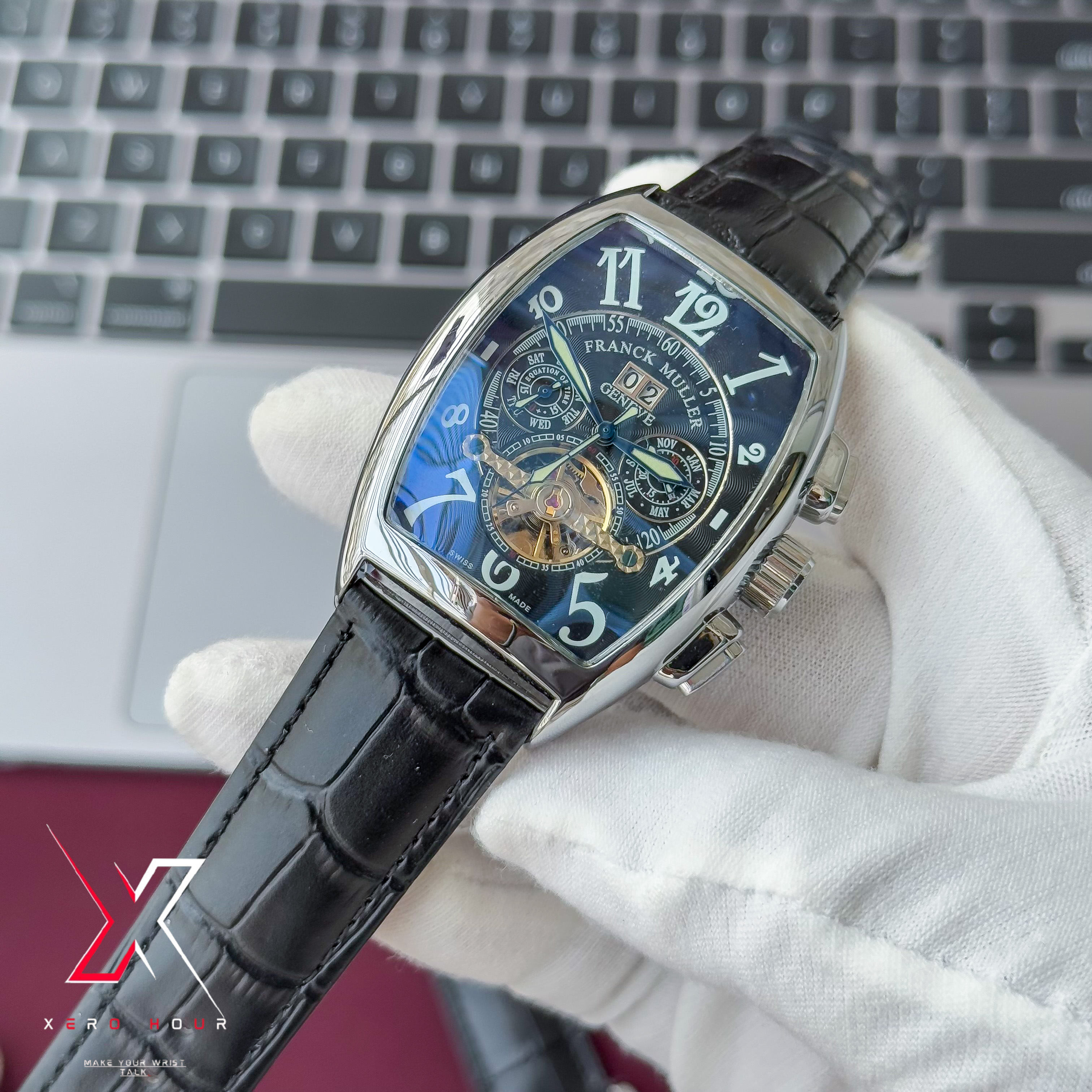 Franck Muller Curve Dial | Automatic Tourbillion | Black Leather belt