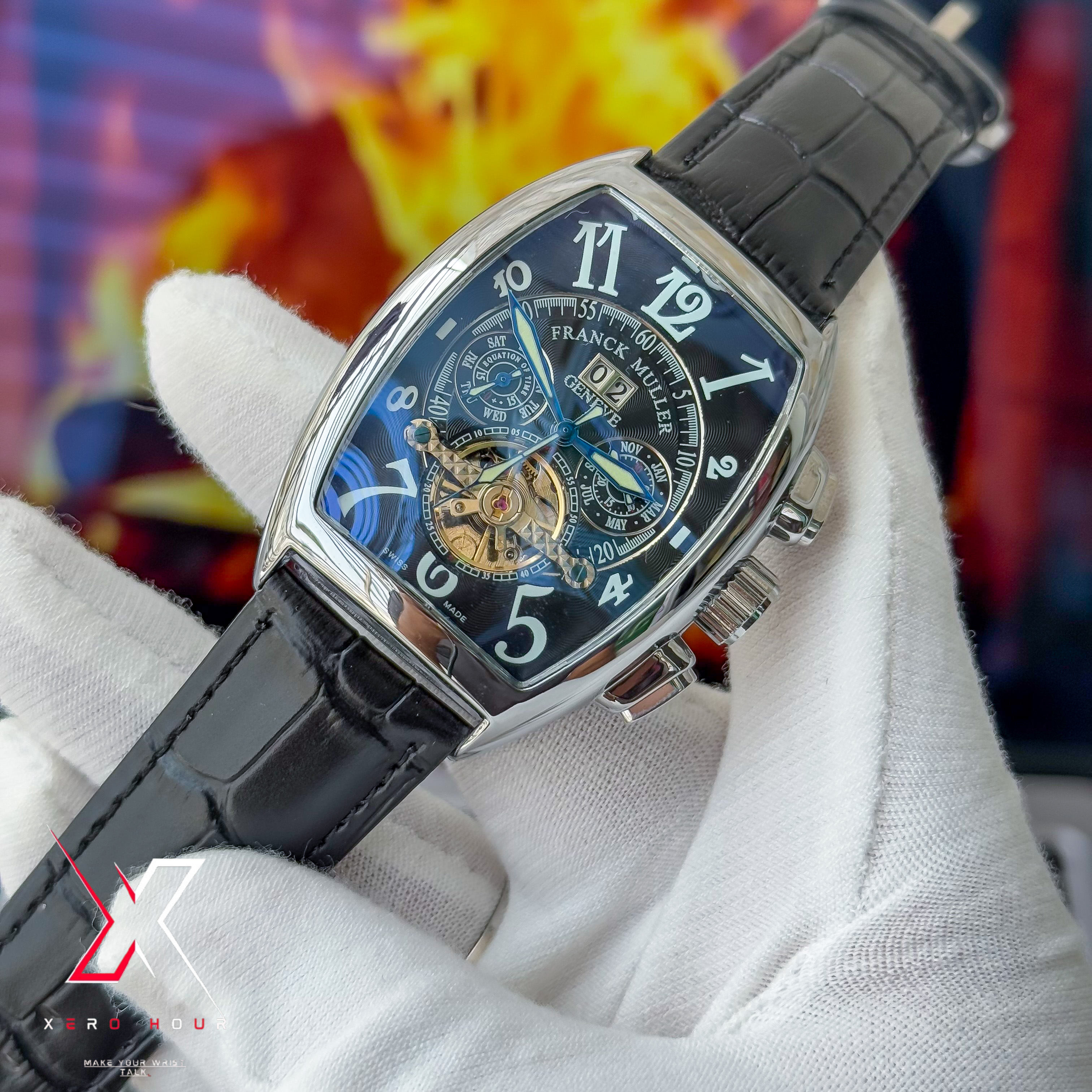 Franck Muller Curve Dial | Automatic Tourbillion | Black Leather belt_img_3