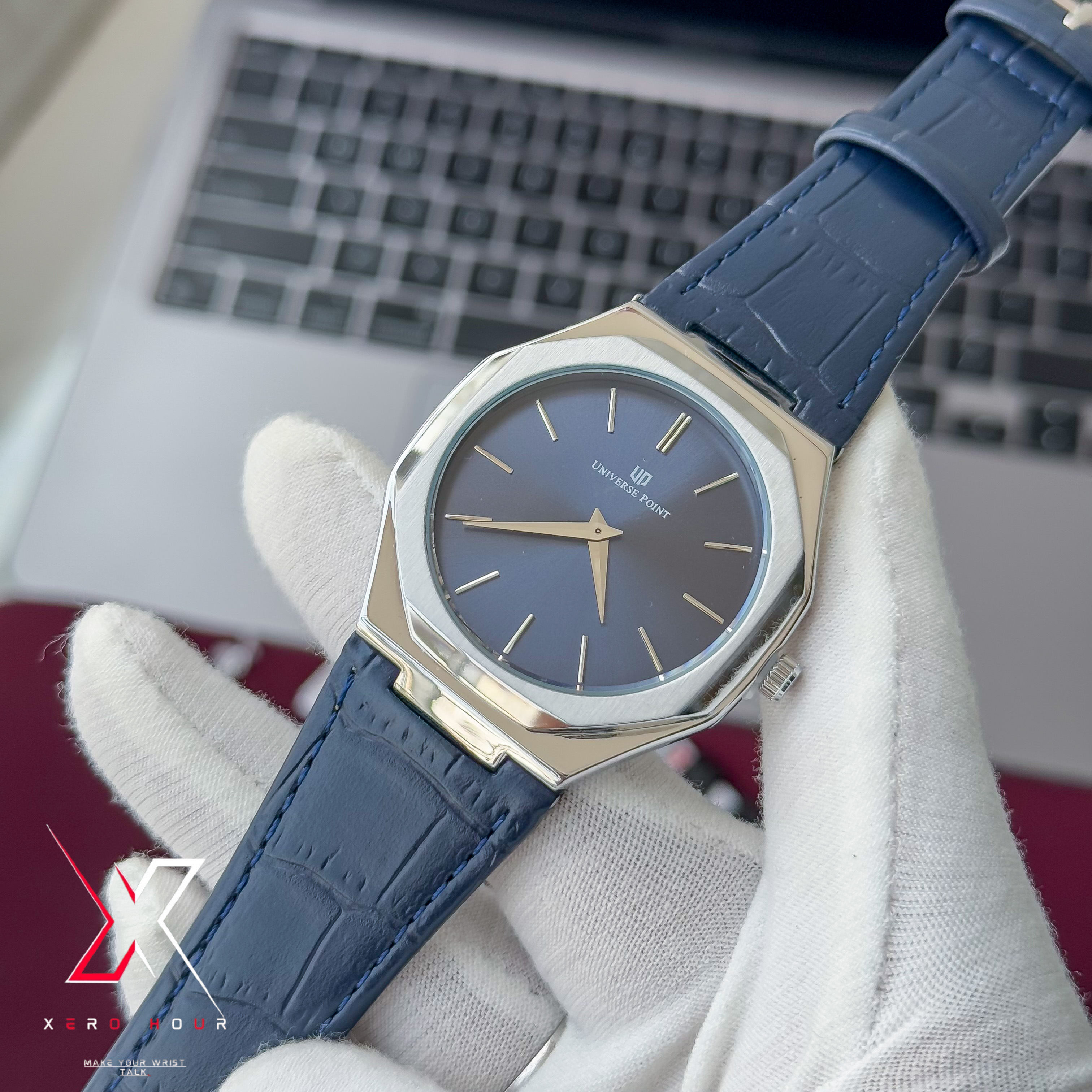 Universe Point | Hexa Style | Leather Belt | Authentic | Blue Dial_img_5