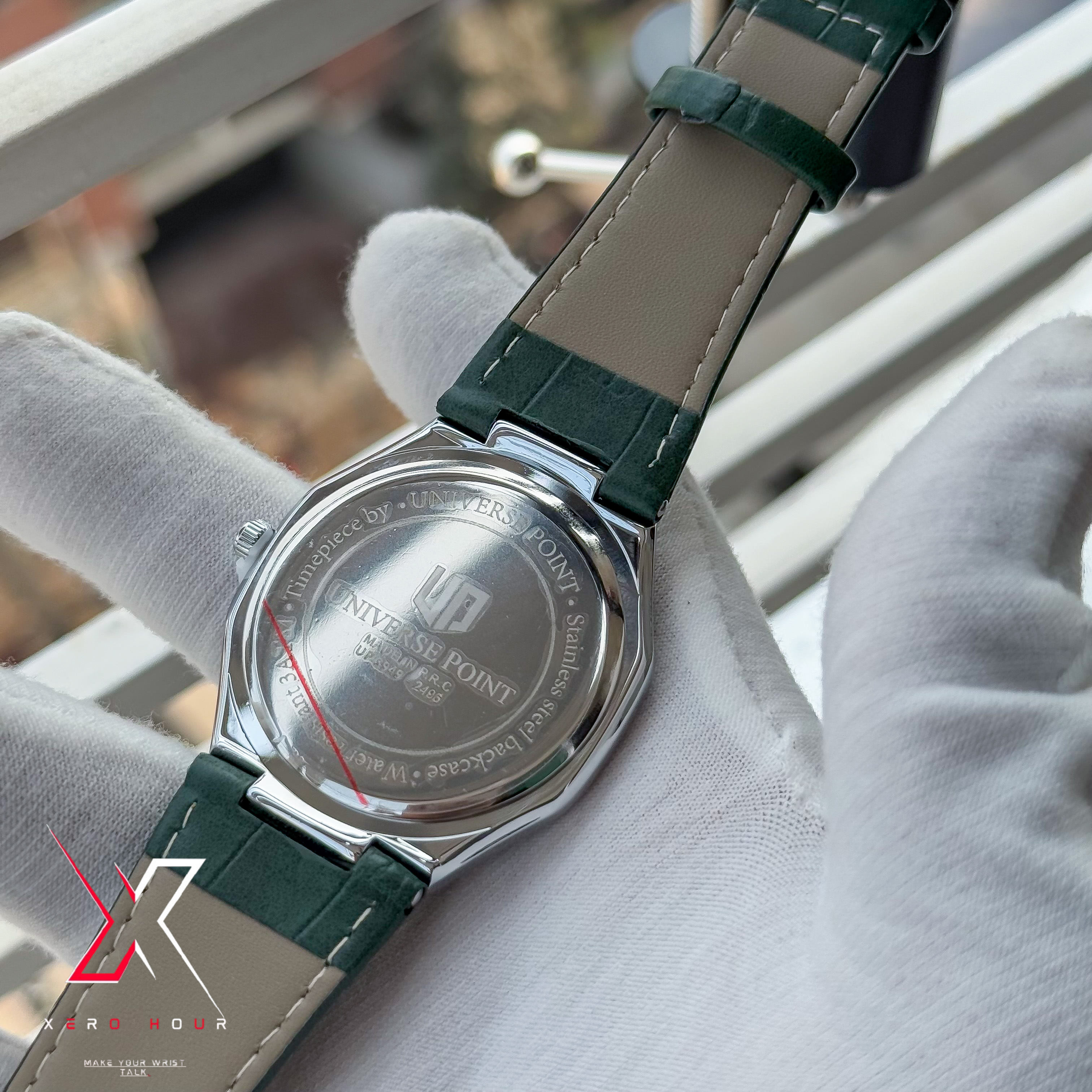 Universe Point | Hexa Style | Leather Belt | Authentic |Green dial_img_6