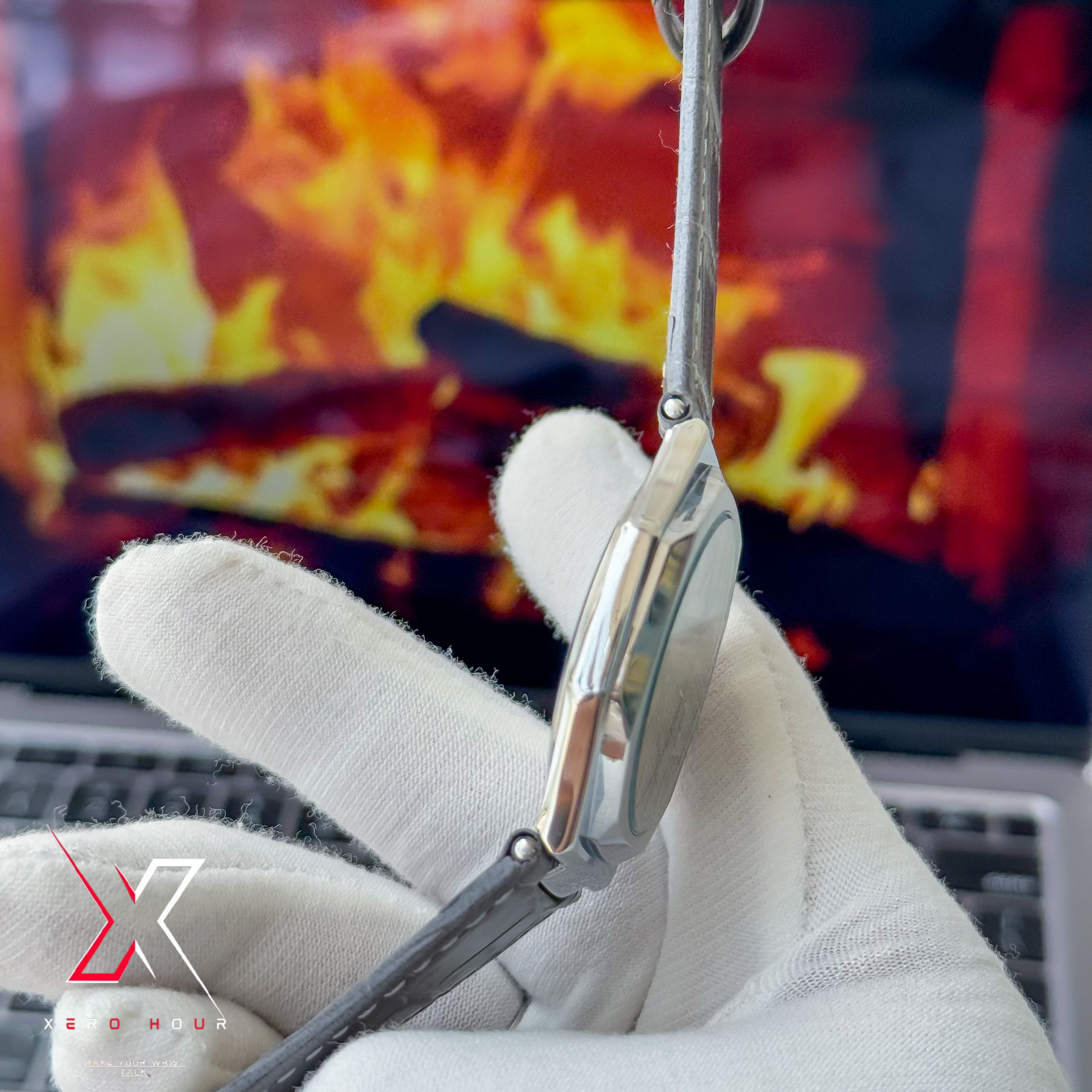 Universe Point | Hexa Style | Leather Belt | Authentic |Grey dial_img_2