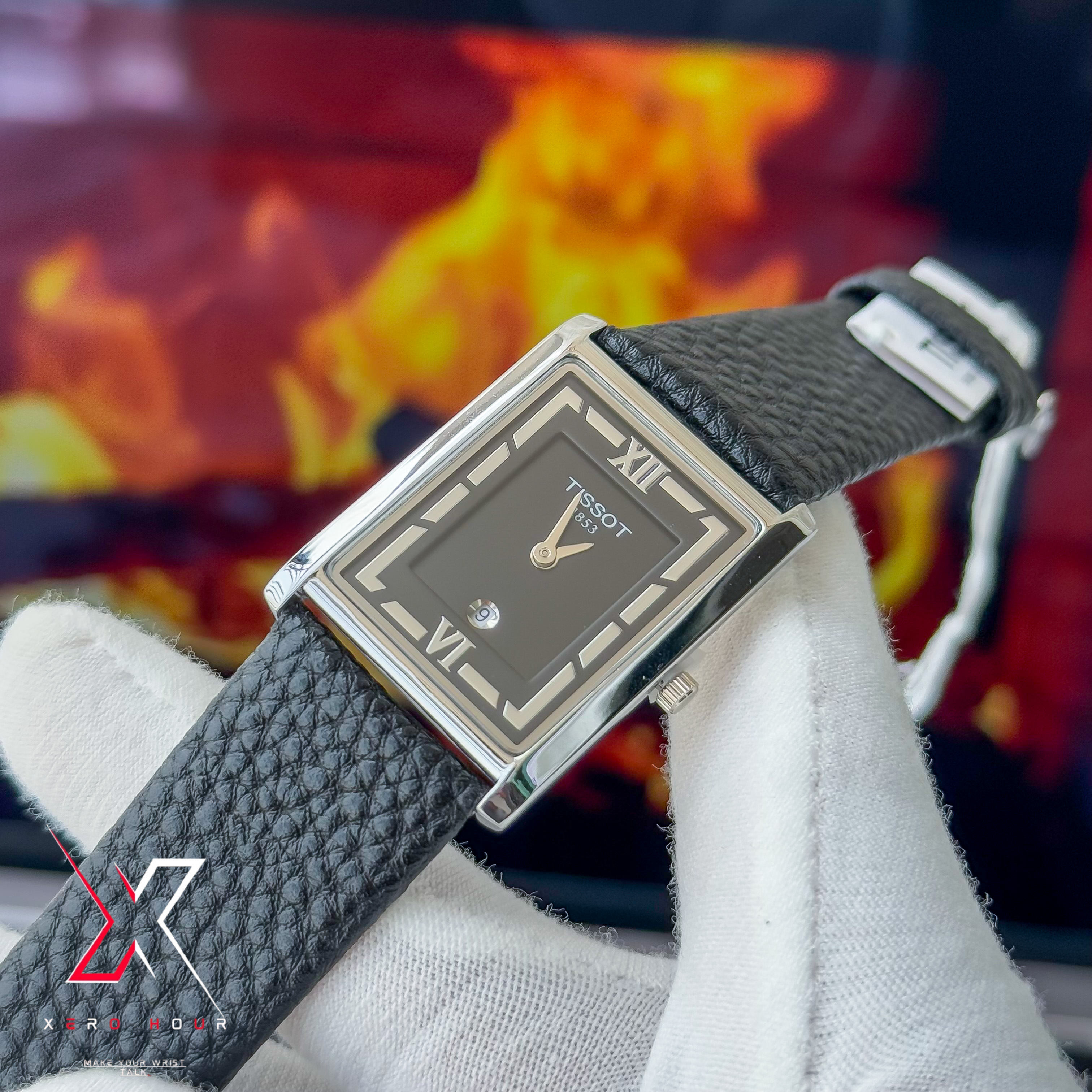 Tissot OLD MONEY STYLE | Super Slim Date Just | Leather belt | Black Dial_img_1