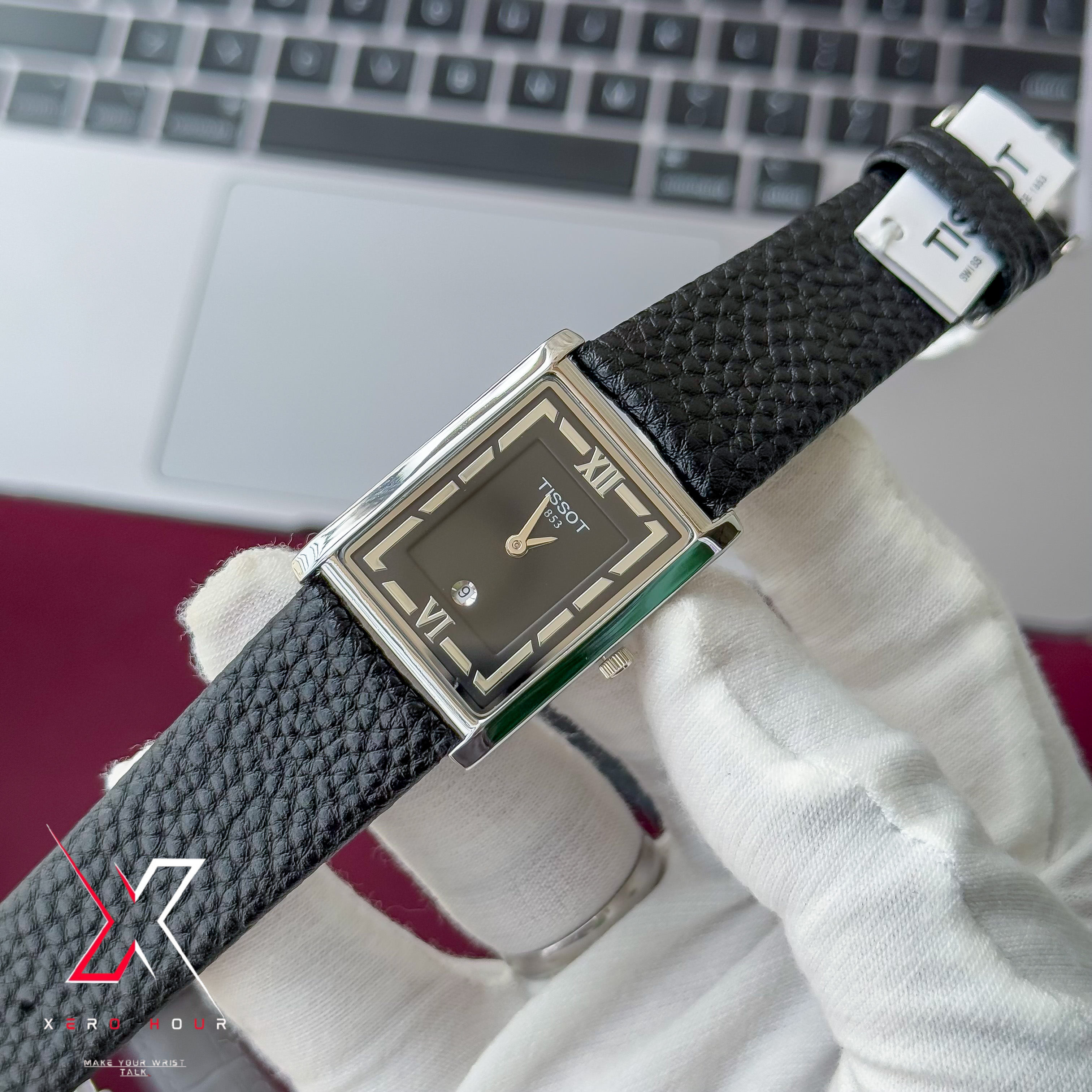 Tissot OLD MONEY STYLE | Super Slim Date Just | Leather belt | Black Dial_img_3