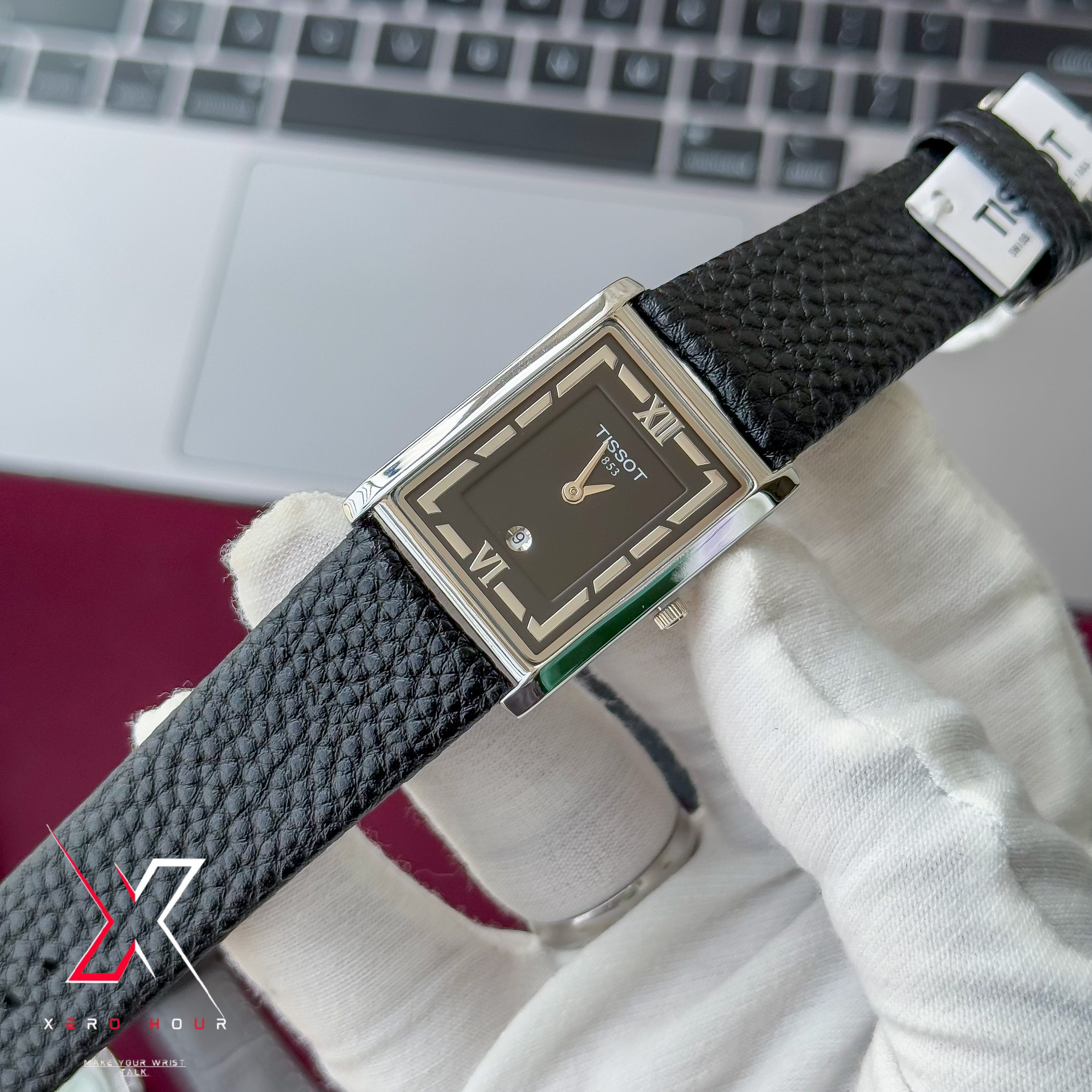 Tissot OLD MONEY STYLE | Super Slim Date Just | Leather belt | Black Dial_img_4