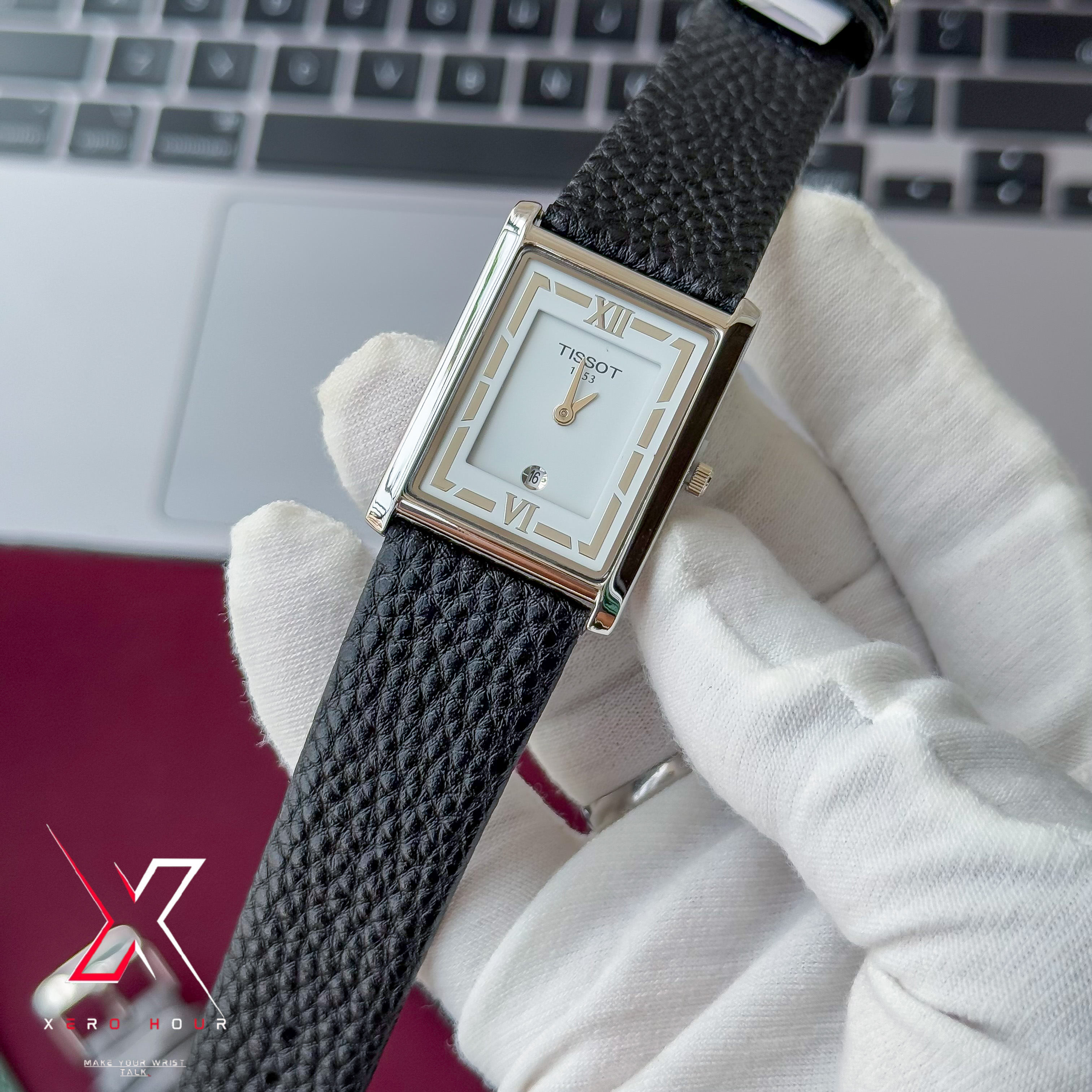 Tissot OLD MONEY STYLE | Super Slim Date Just | Leather belt | White Dial_img_5