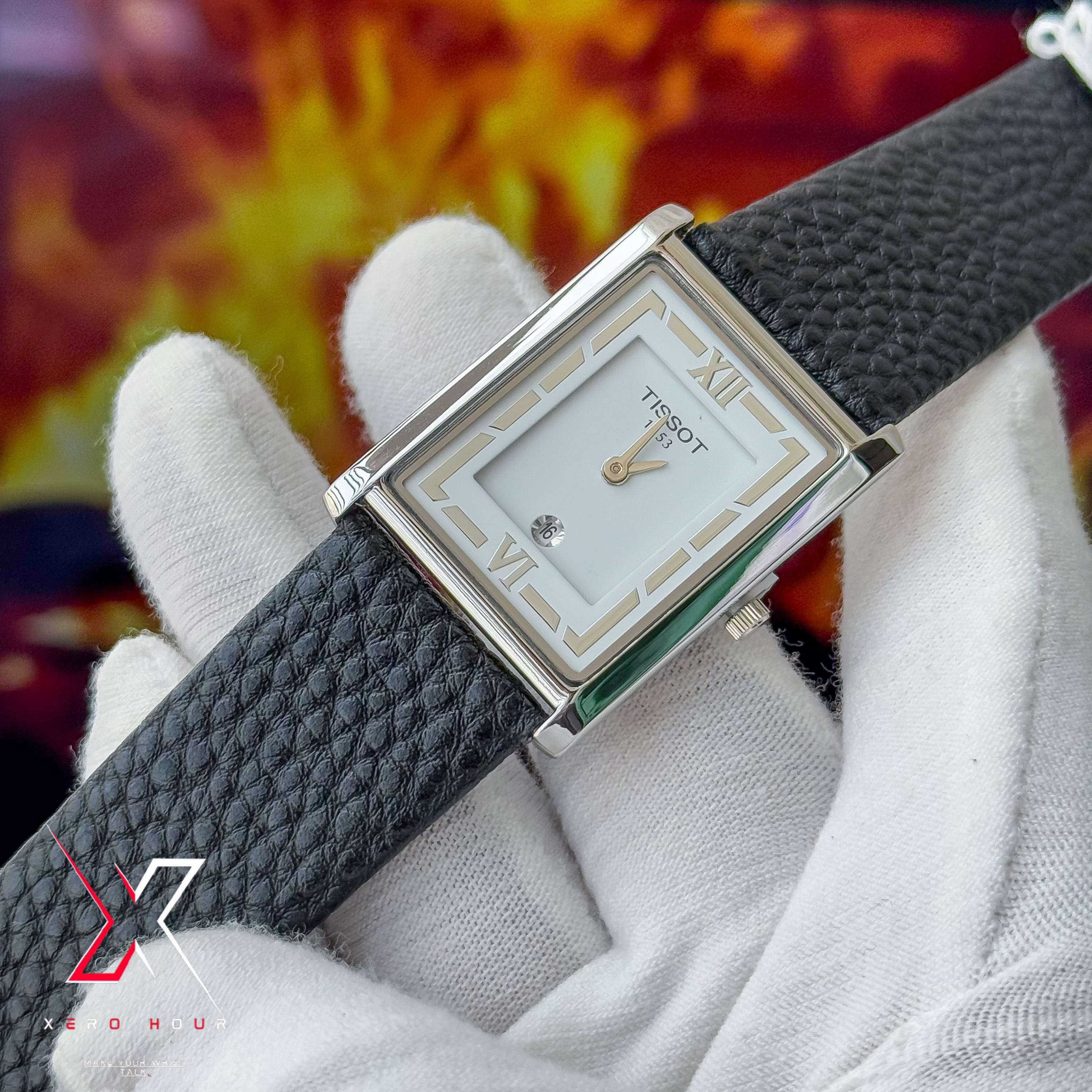 Tissot OLD MONEY STYLE | Super Slim Date Just | Leather belt | White Dial