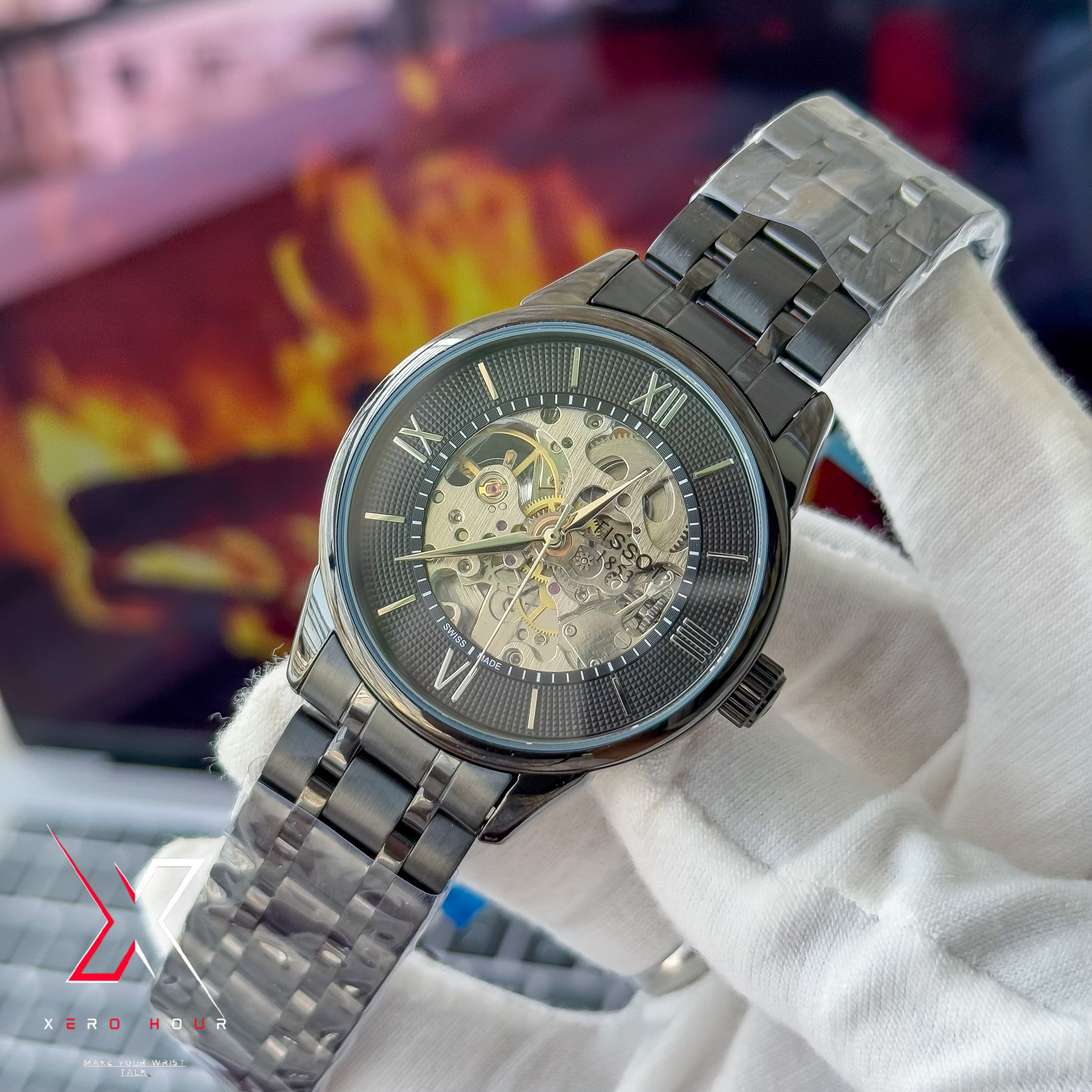 Tissot | Half Skeleton Automatic | Full black chain