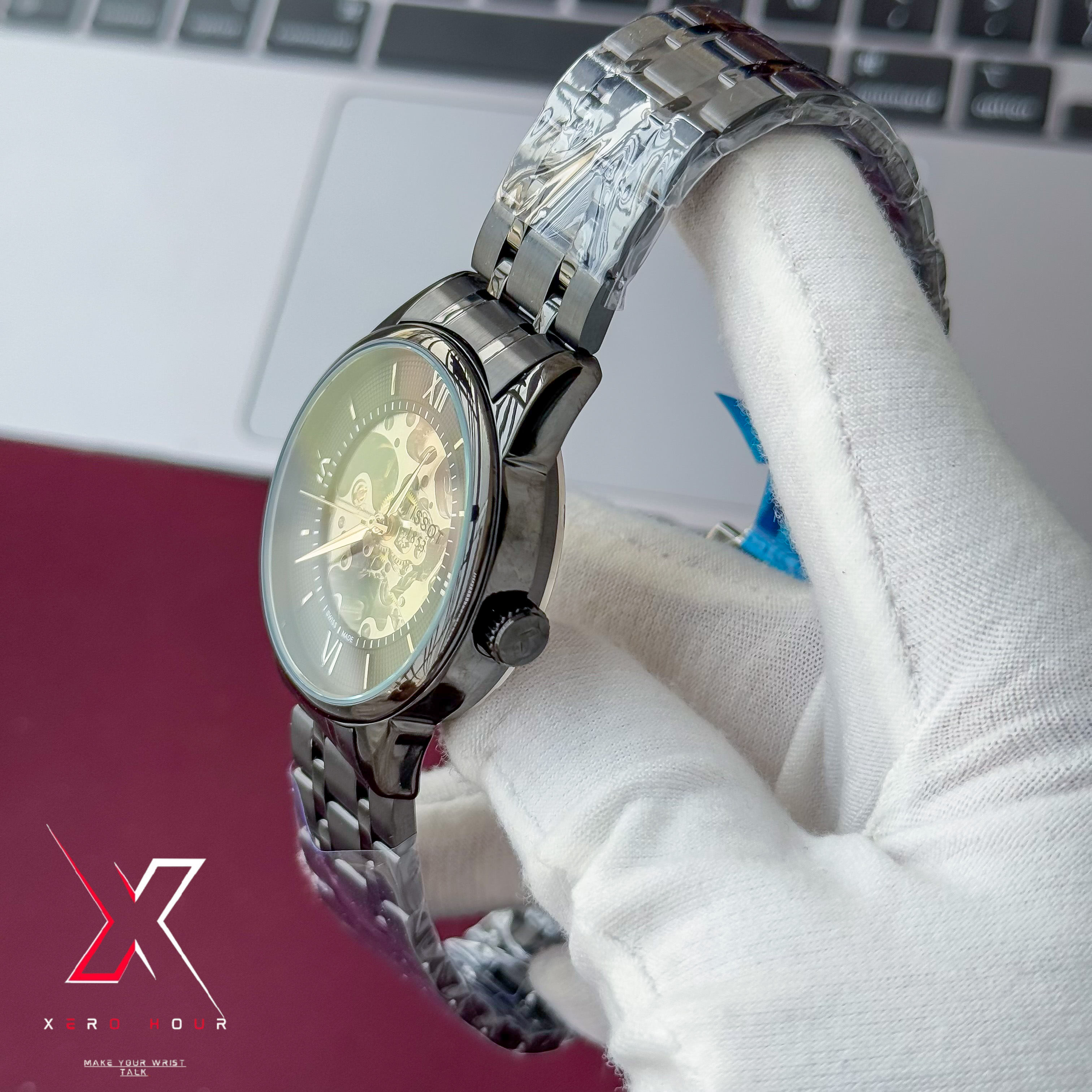 Tissot | Half Skeleton Automatic | Full black chain_img_3