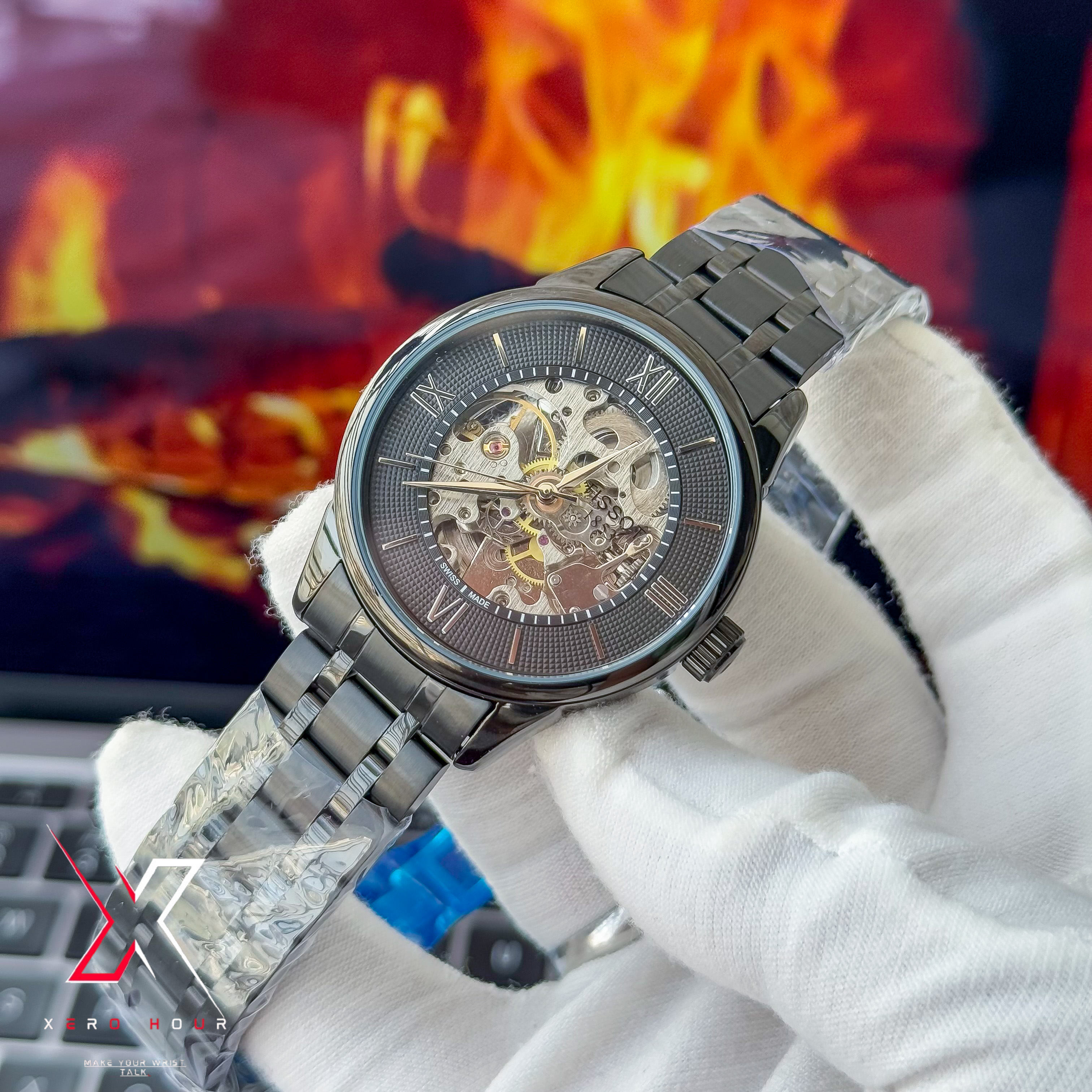 Tissot | Half Skeleton Automatic | Full black chain_img_5