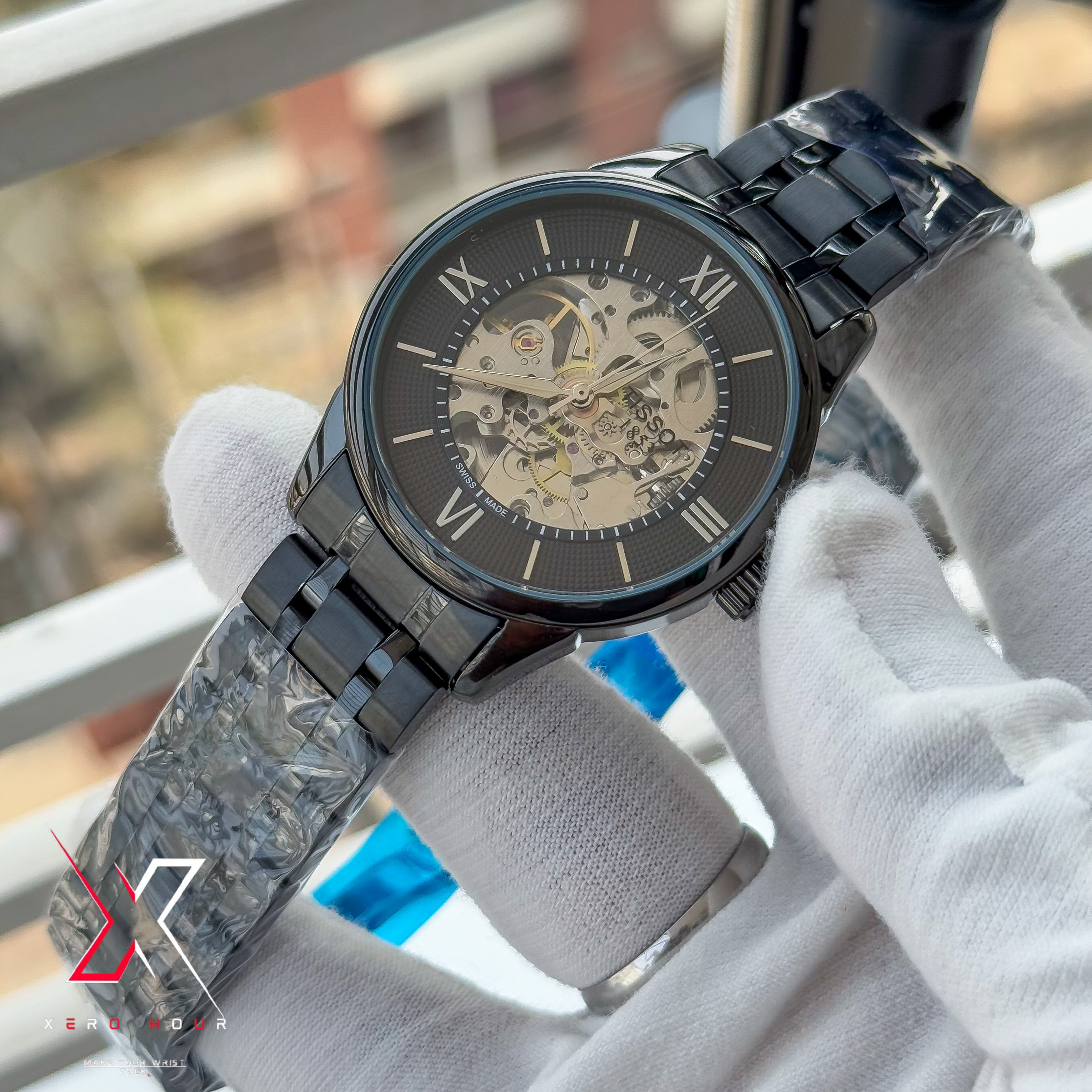 Tissot | Half Skeleton Automatic | Full black chain_img_7