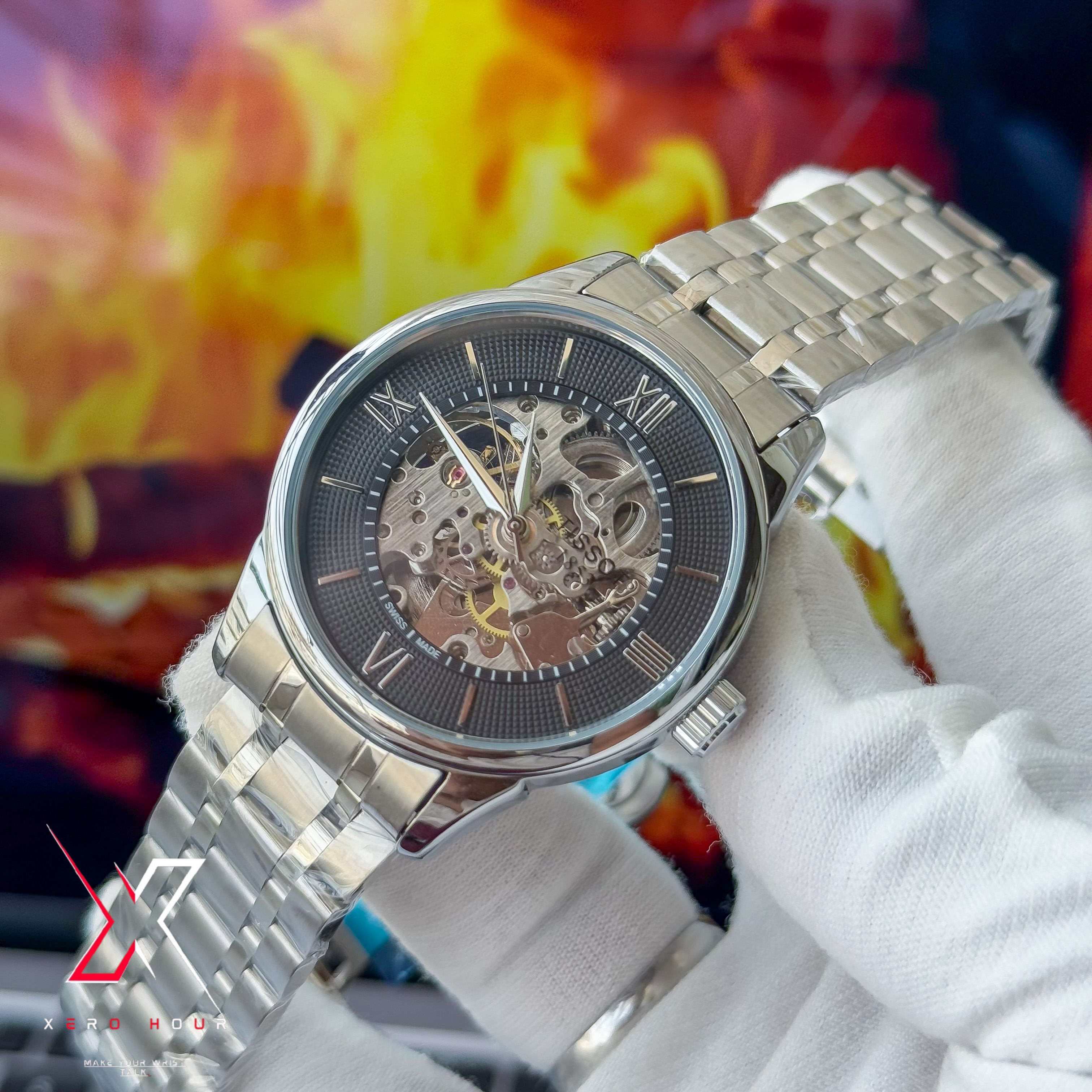 Tissot | Half Skeleton Automatic | Full Silver Black Dial_img_5