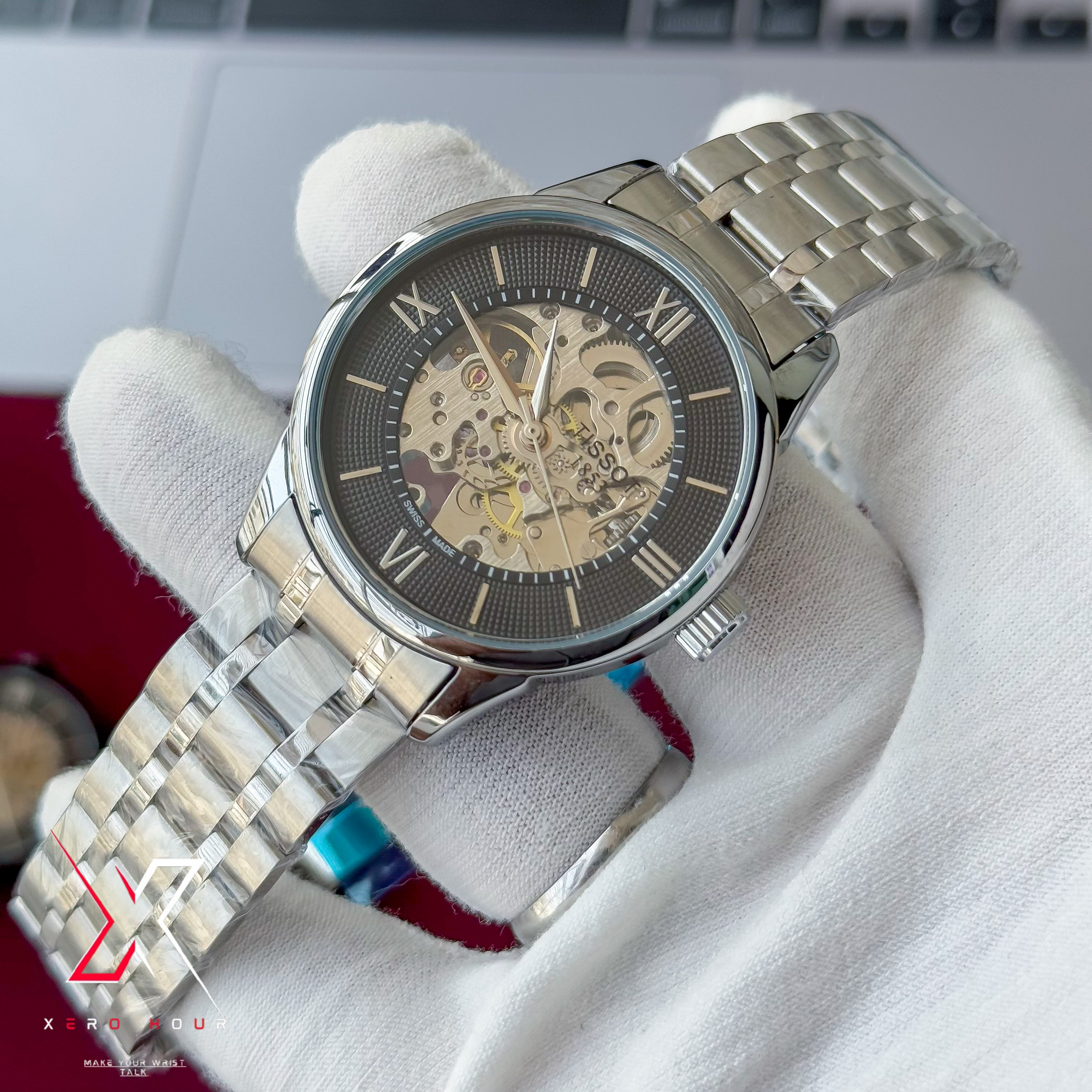 Tissot | Half Skeleton Automatic | Full Silver Black Dial_img_6