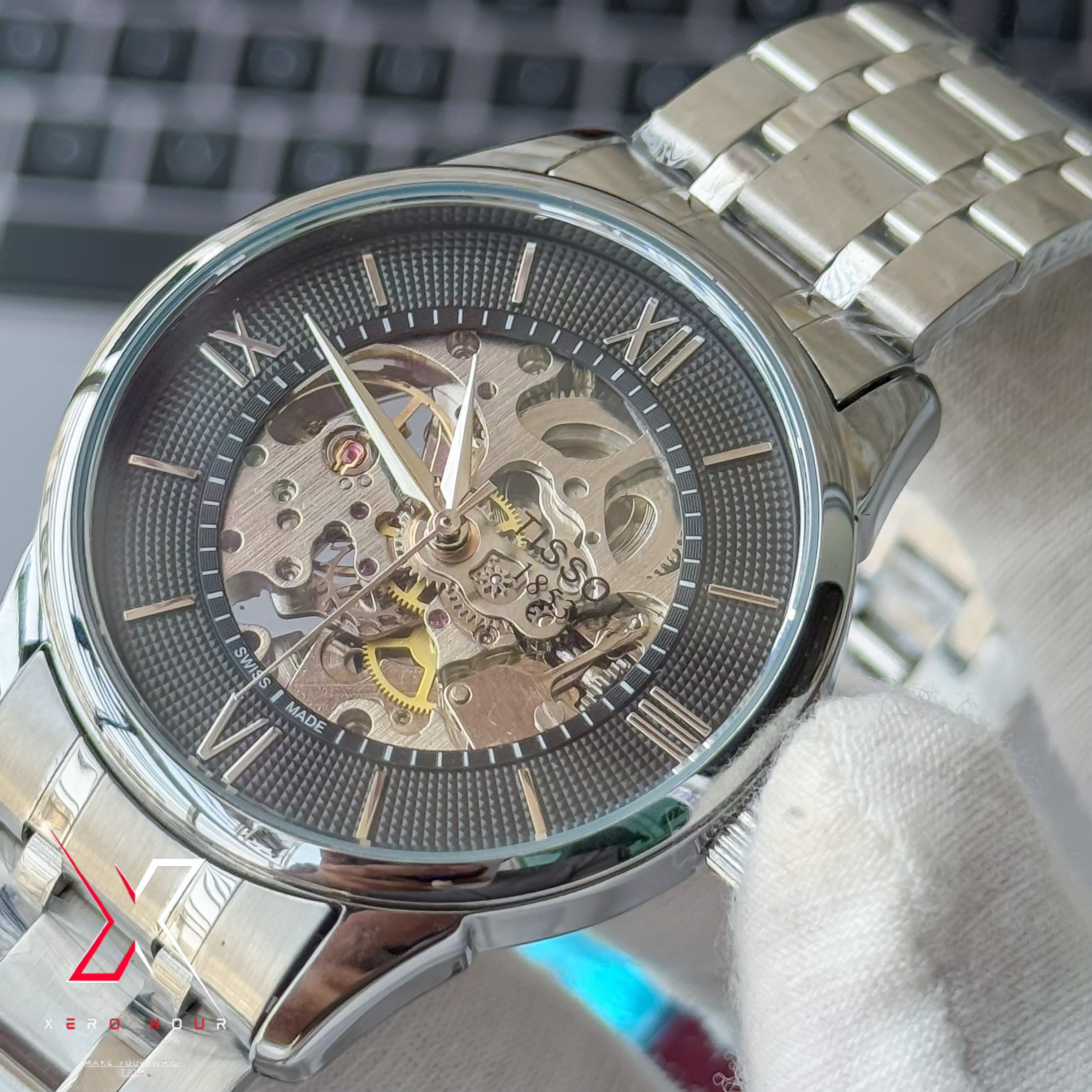 Tissot | Half Skeleton Automatic | Full Silver Black Dial_img_7