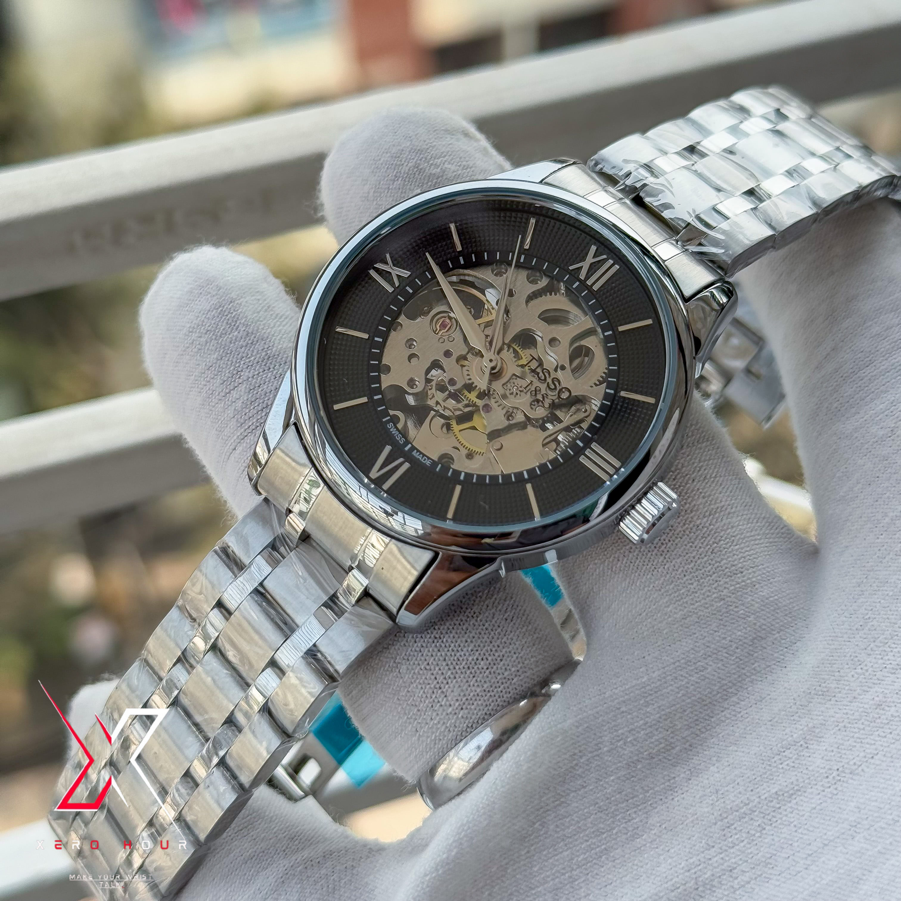 Tissot | Half Skeleton Automatic | Full Silver Black Dial_img_3