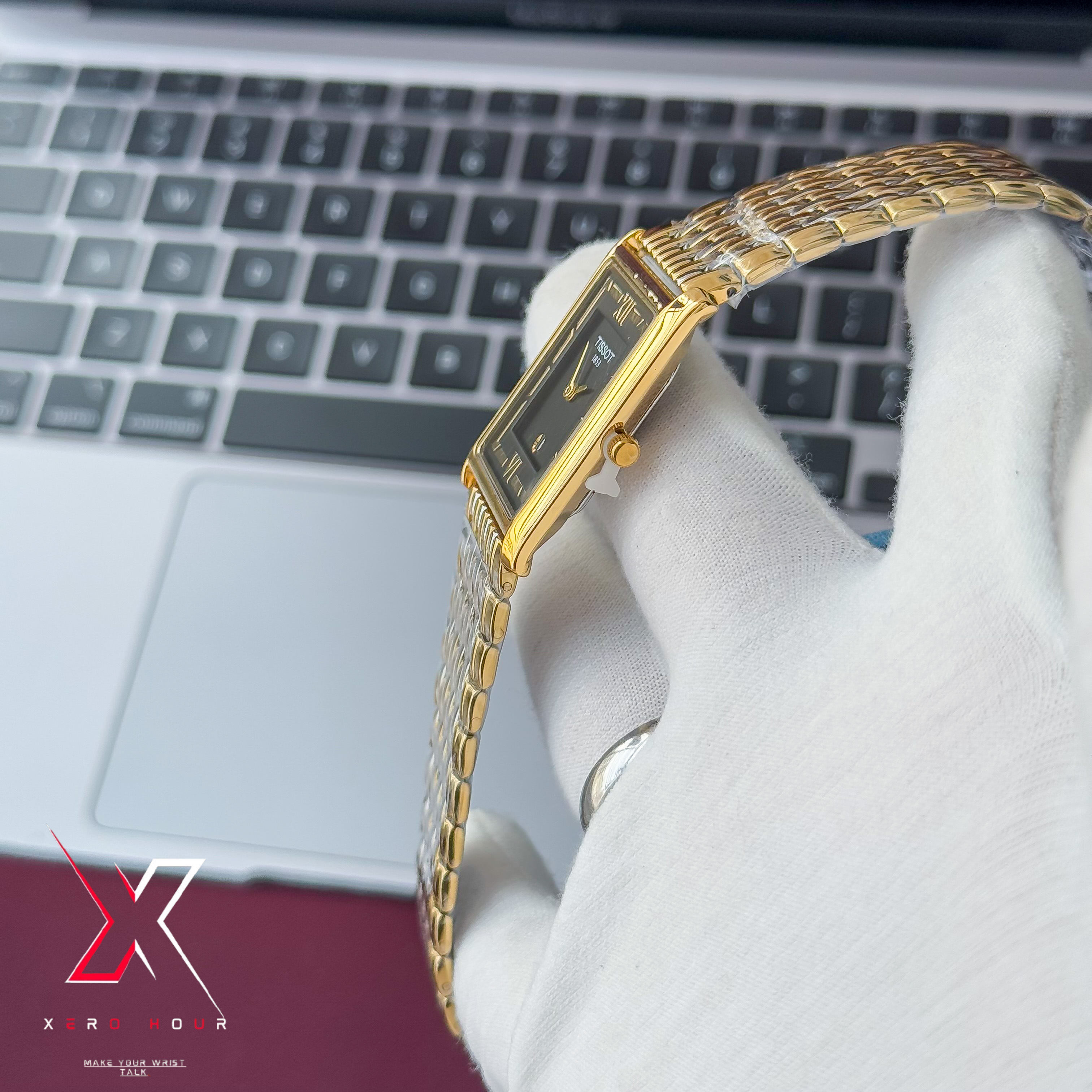 Tissot OLD MONEY STYLE | Super Slim Date Just | Chain SS | Dual GOLD BLACK_img_2