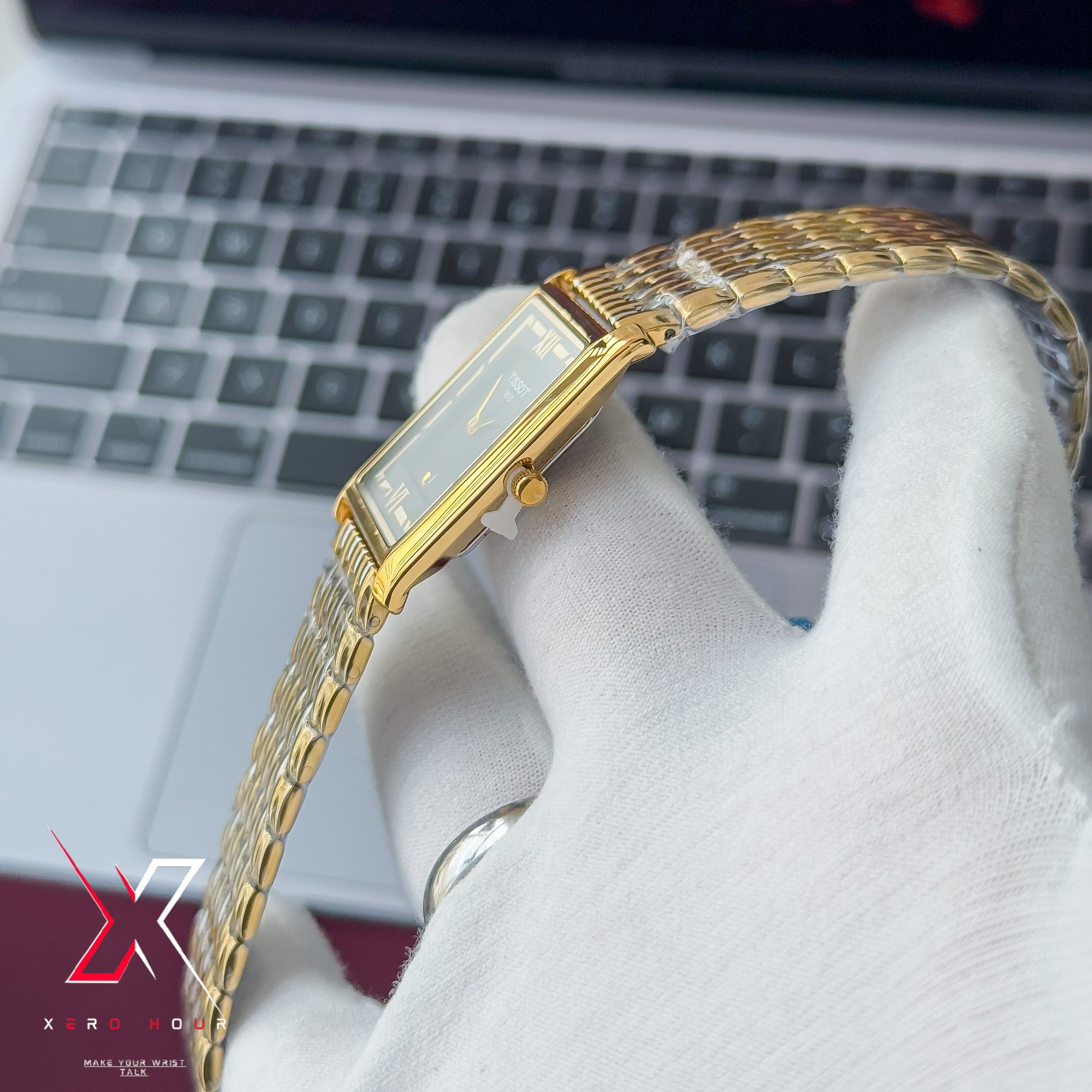 Tissot OLD MONEY STYLE | Super Slim Date Just | Chain SS | Dual GOLD BLACK_img_3